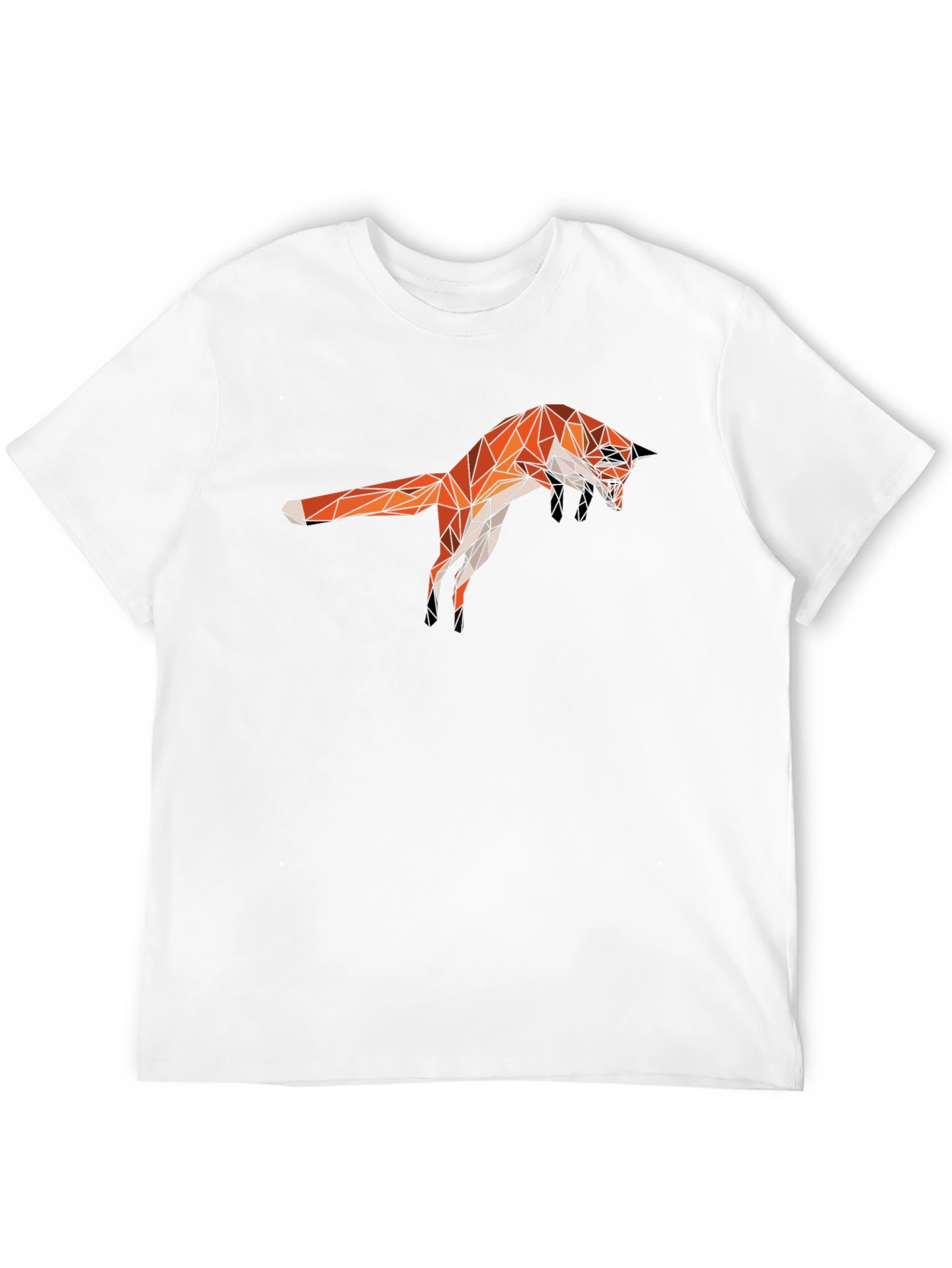 Geometric Fox Graphic Tee - Black