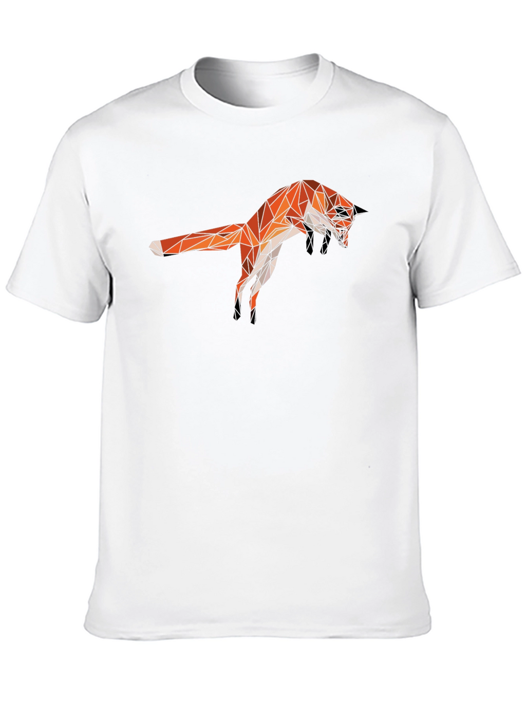 Geometric Fox Graphic Tee - Black