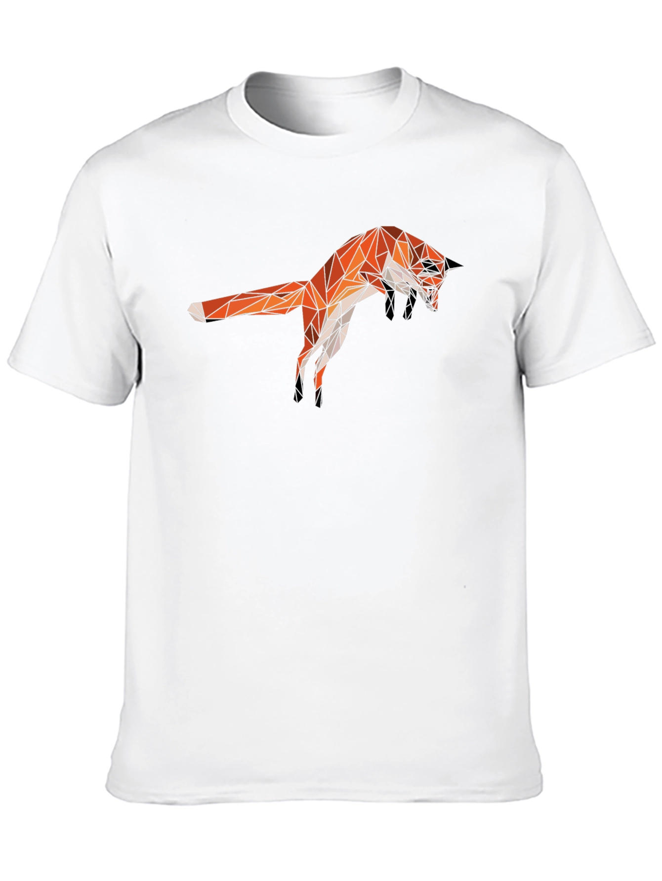 Geometric Fox Graphic Tee - Black