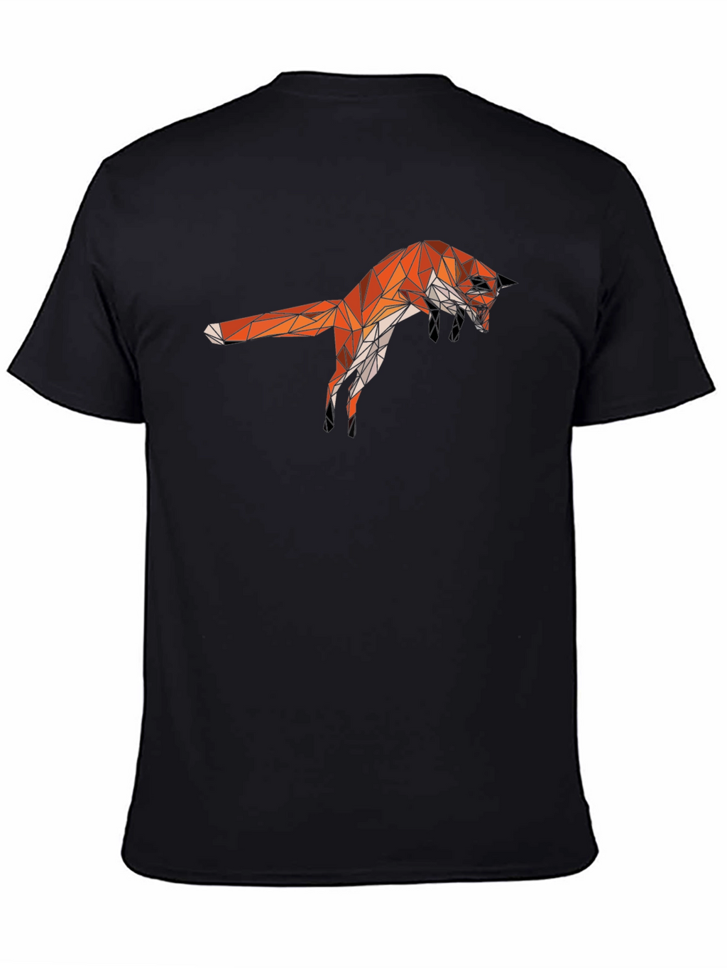 Geometric Fox Graphic Tee - Black