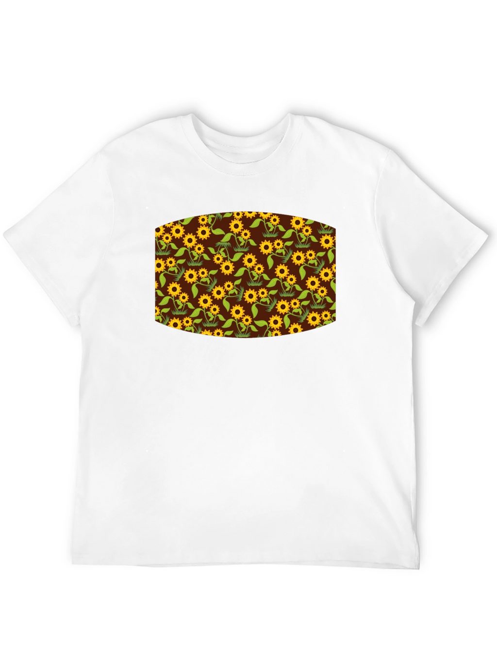 Sunflower Print Black T-Shirt