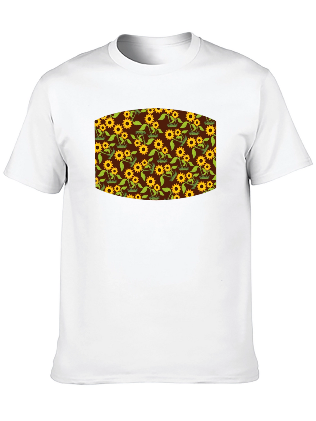 Sunflower Print Black T-Shirt