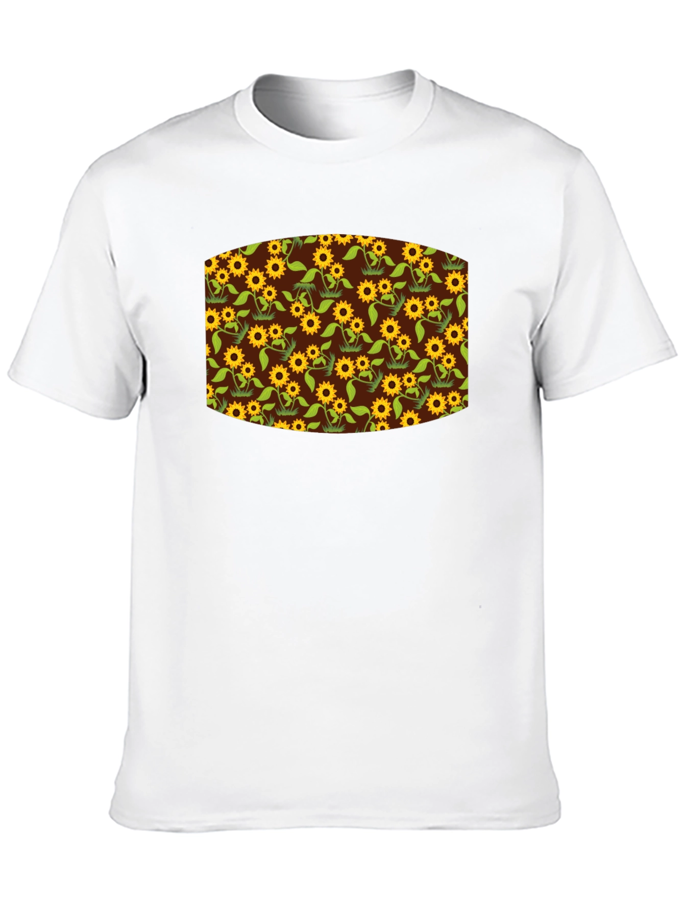 Sunflower Print Black T-Shirt