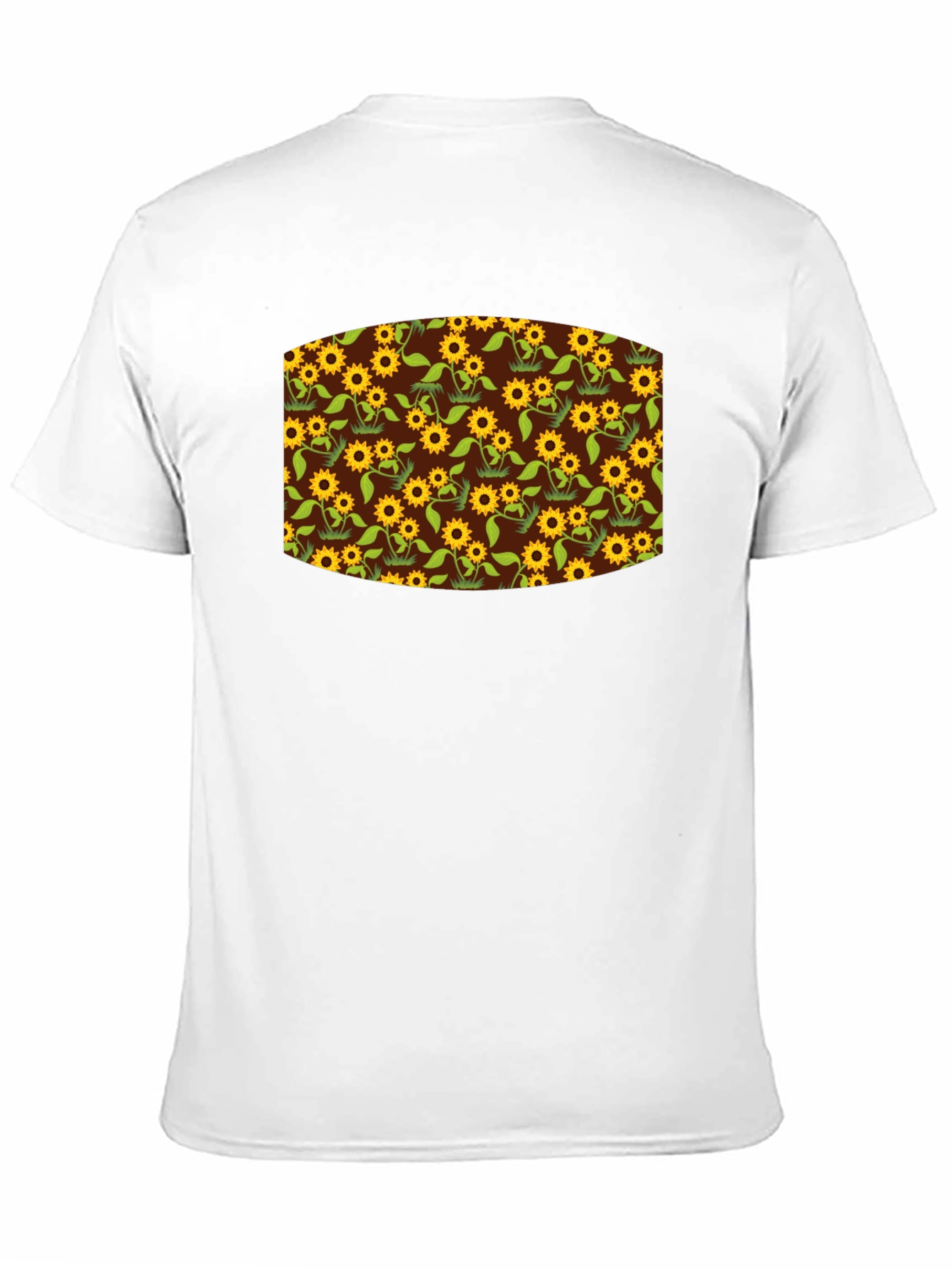 Sunflower Print Black T-Shirt