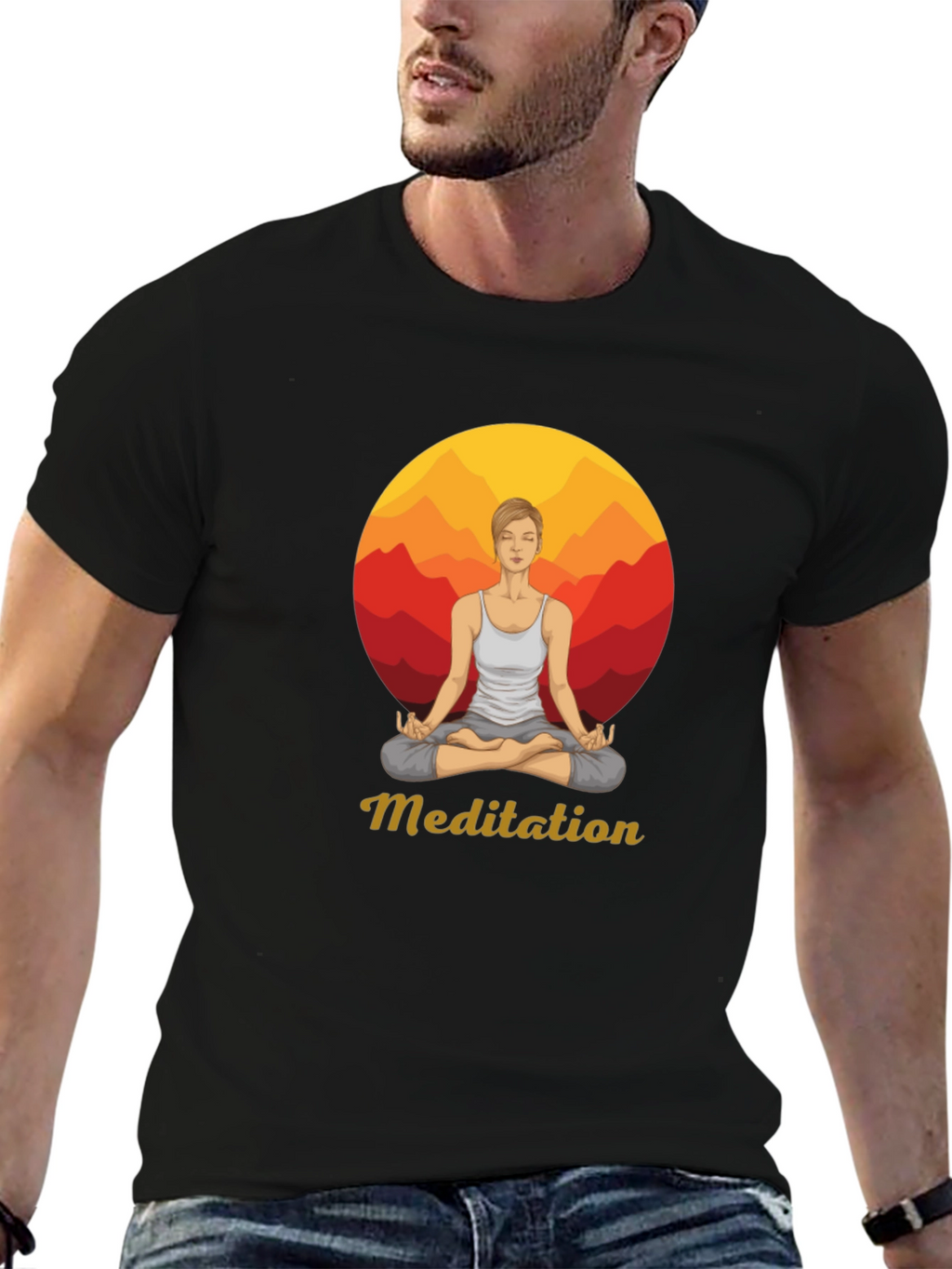 Meditation Graphic Tee - Zen Style