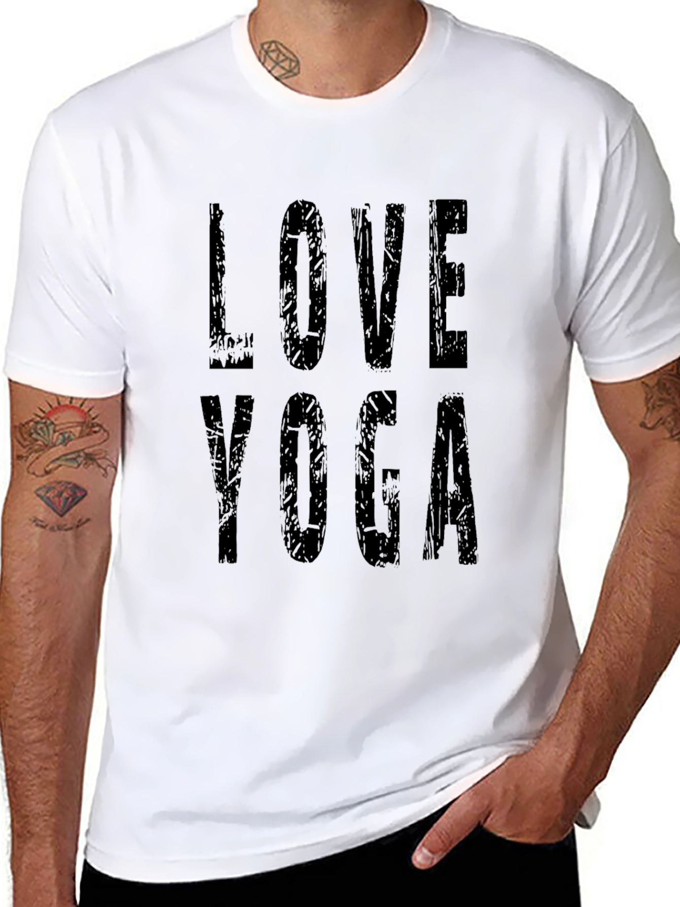 Love Yoga Graphic T-Shirt - Black