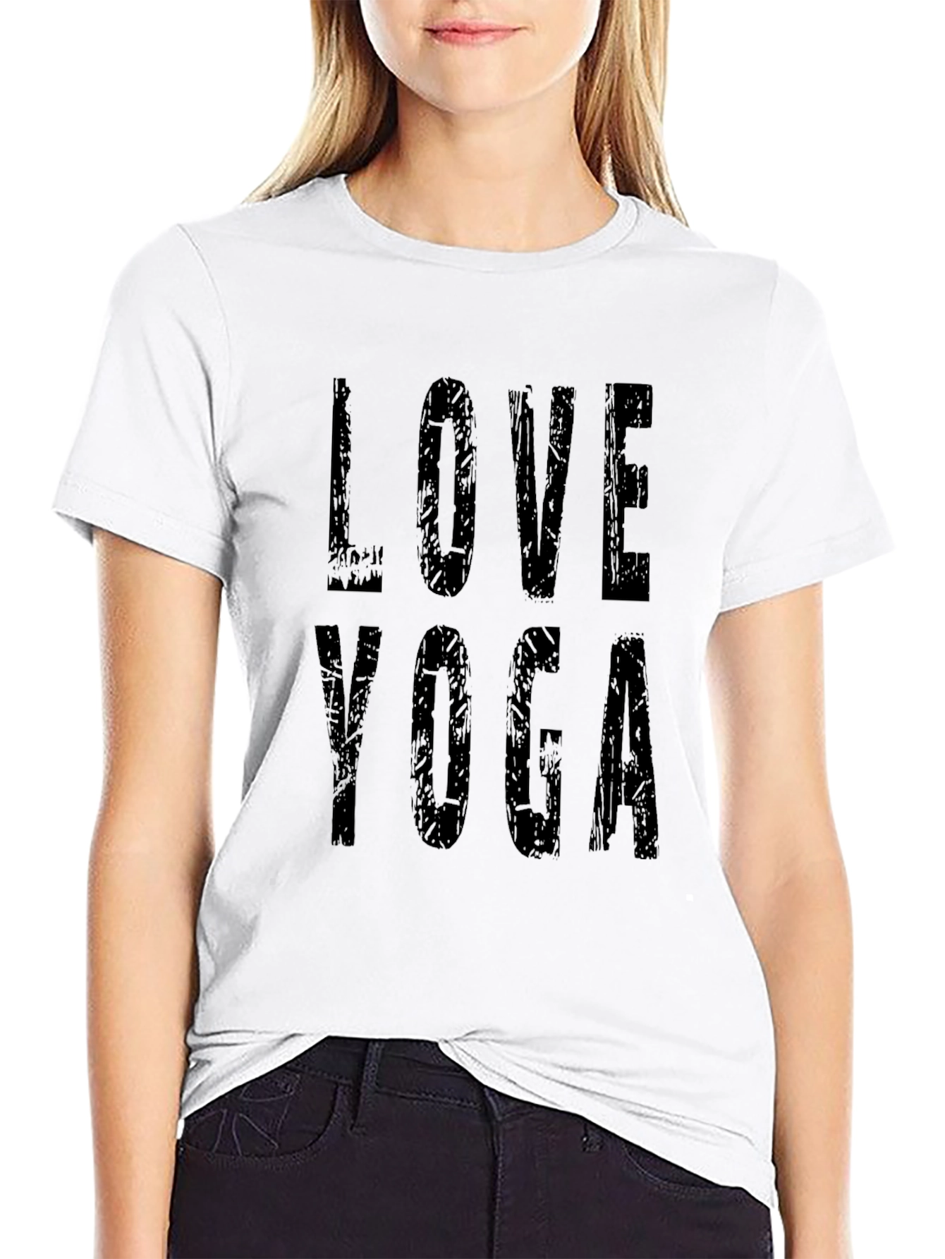 Love Yoga Graphic T-Shirt - Black