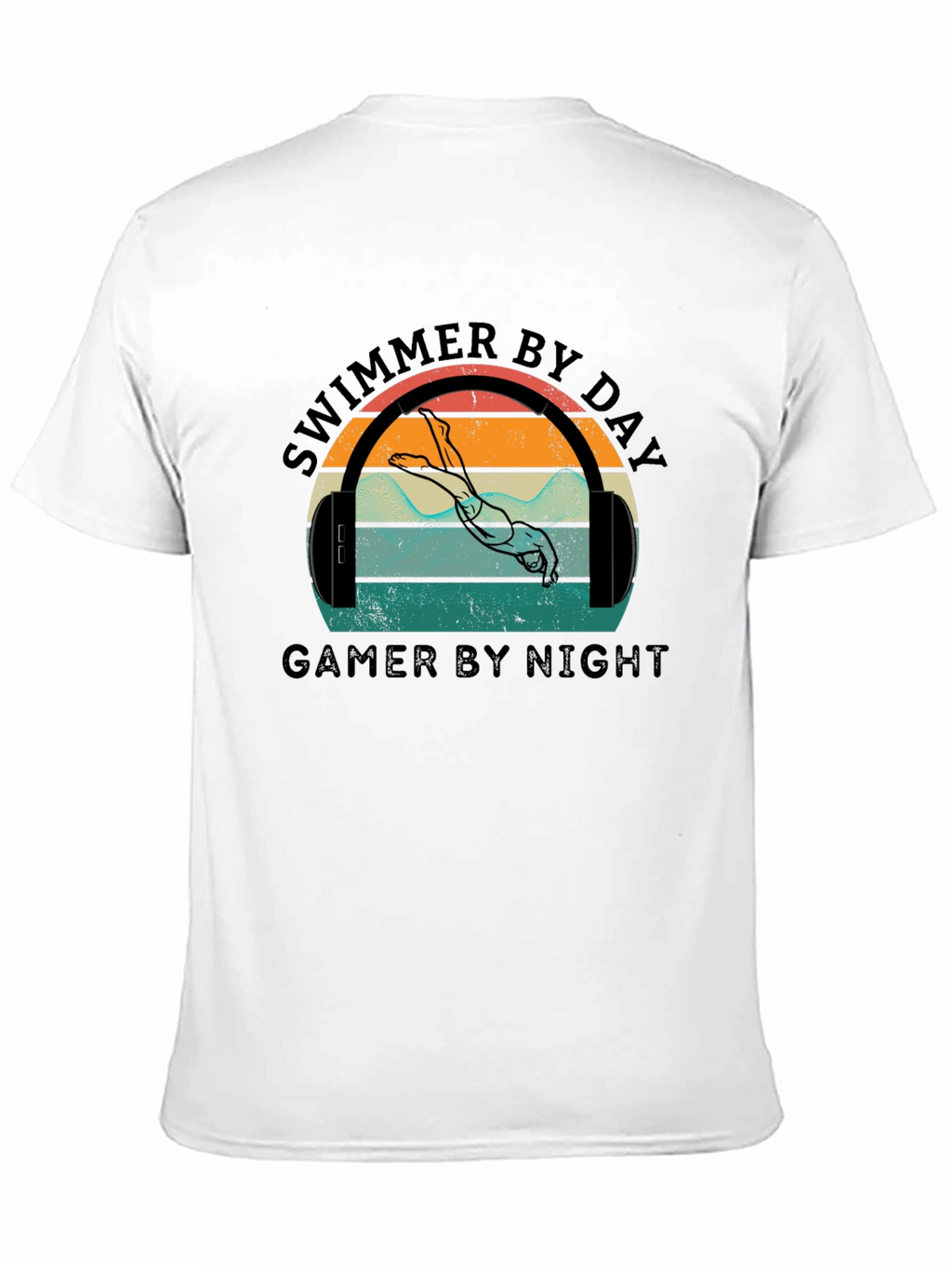 Swimmer By Day Gamer By Night Graphic T-Shirt