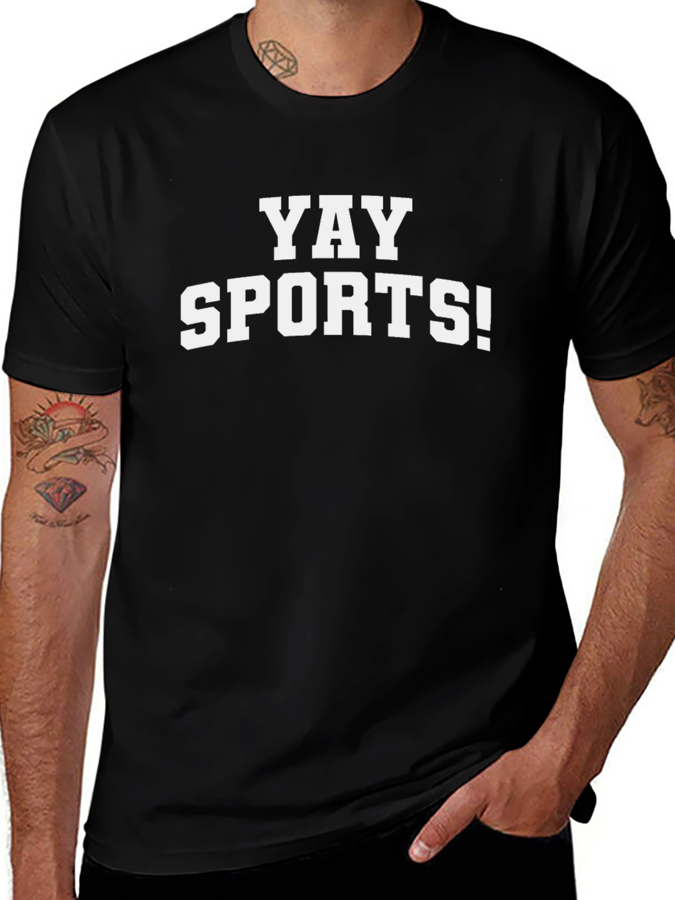 Yay Sports! Graphic T-Shirt - Black Comfortable Fit