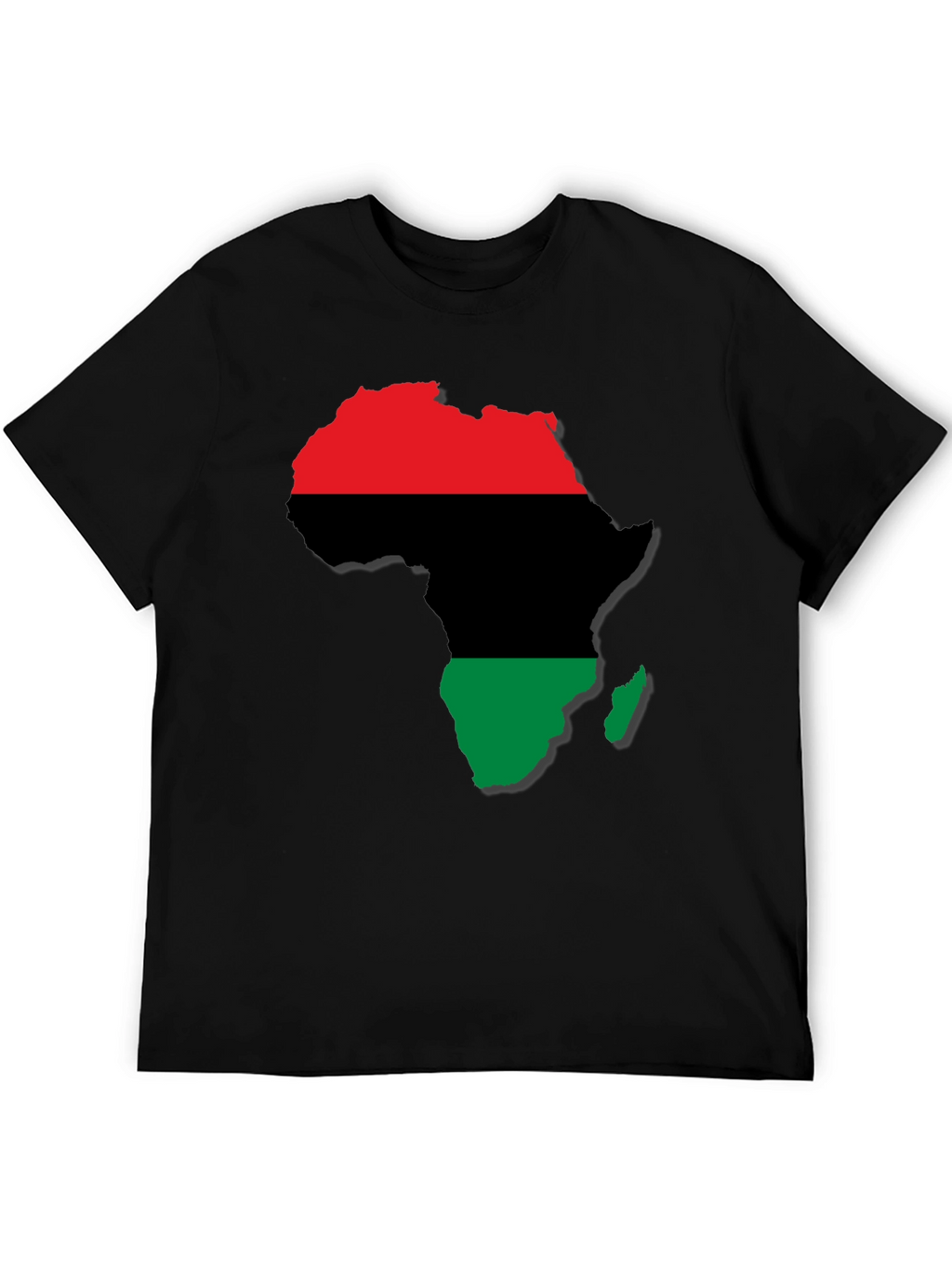 Africa Map T-Shirt - Red Black and Green Design