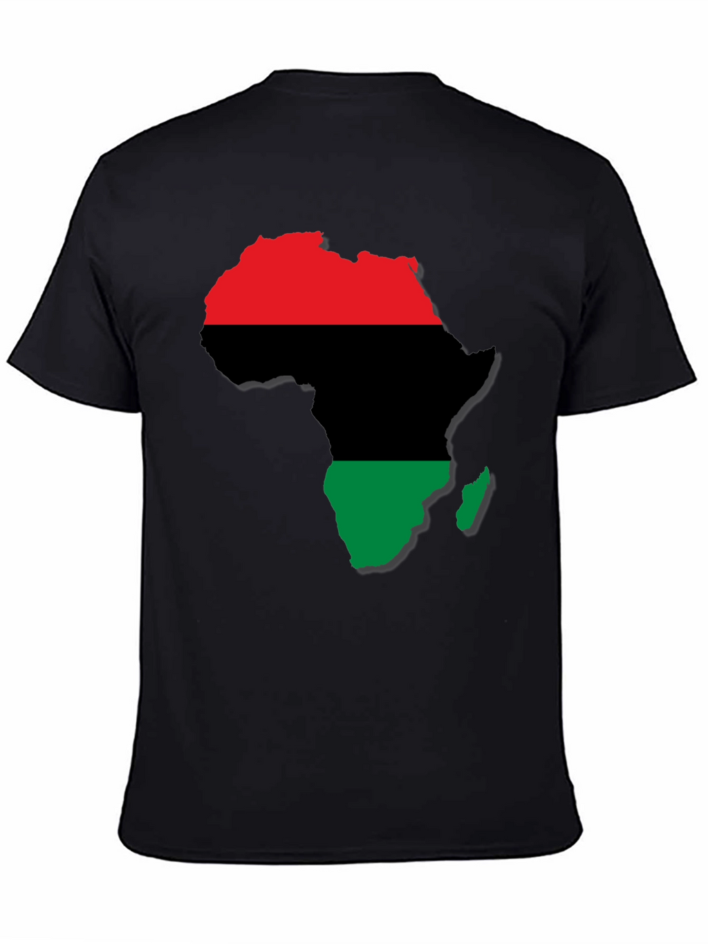 Africa Map T-Shirt - Red Black and Green Design