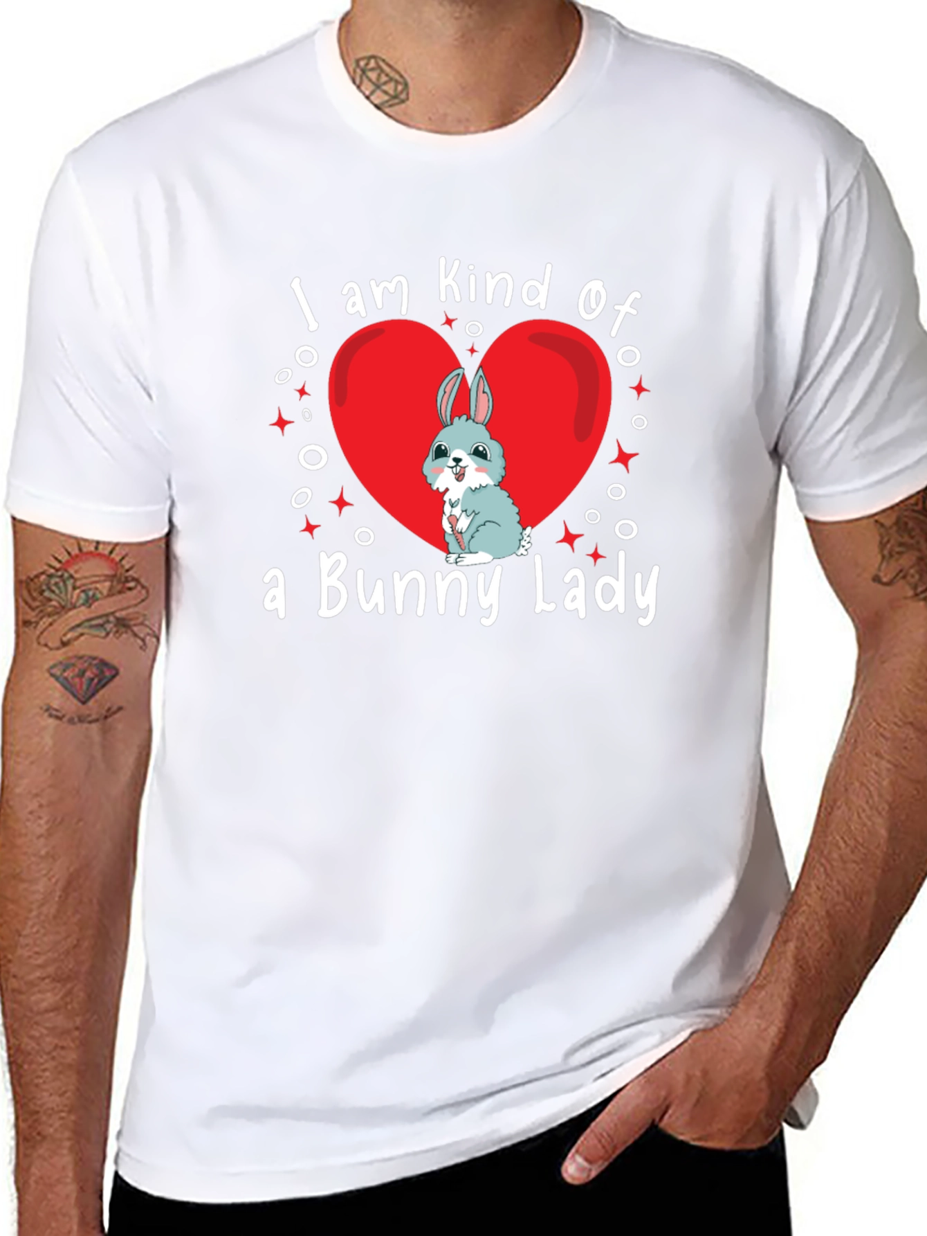 Bunny Lady T-Shirt - Cute Rabbit Heart Design
