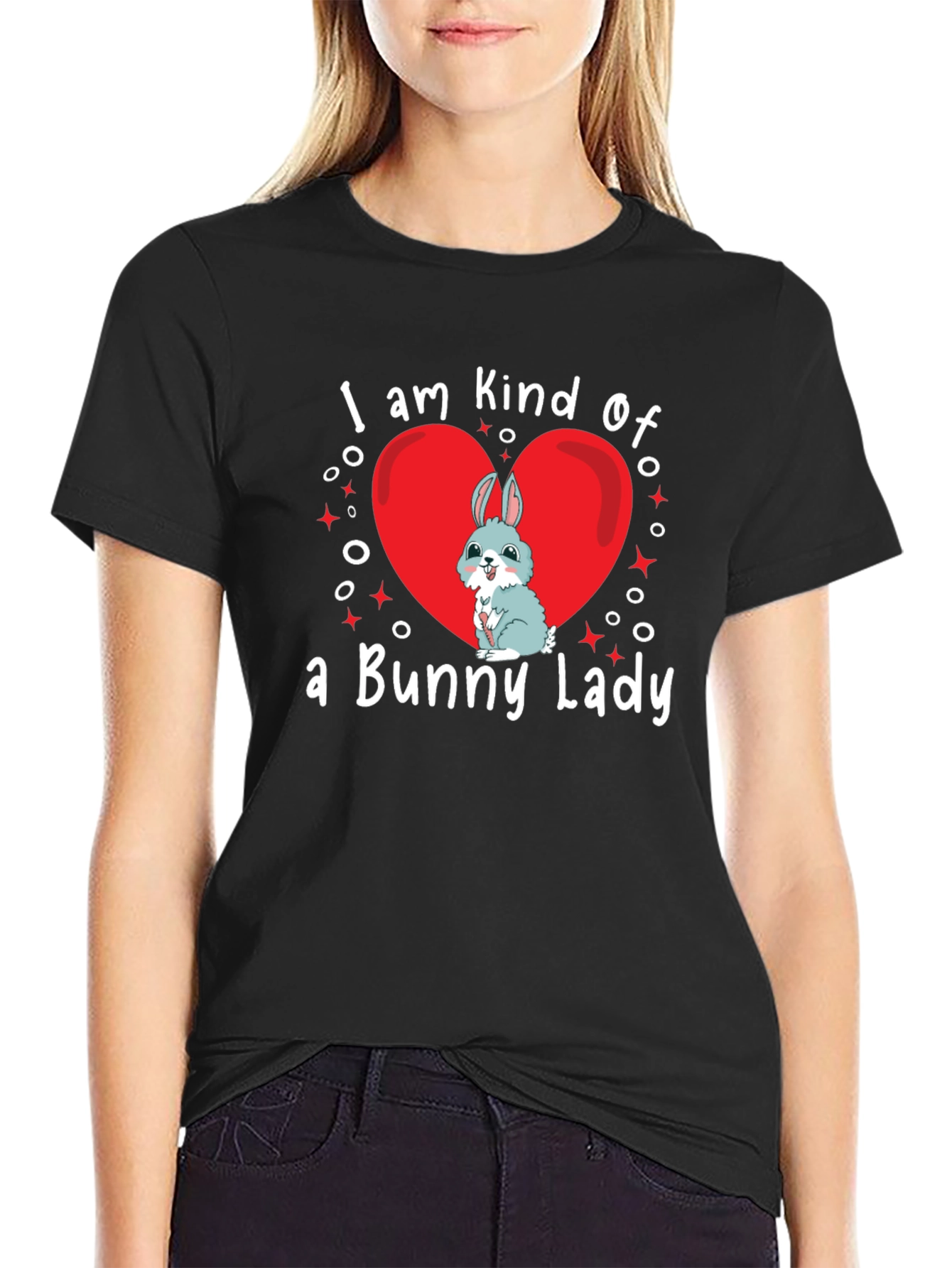Bunny Lady T-Shirt - Cute Rabbit Heart Design