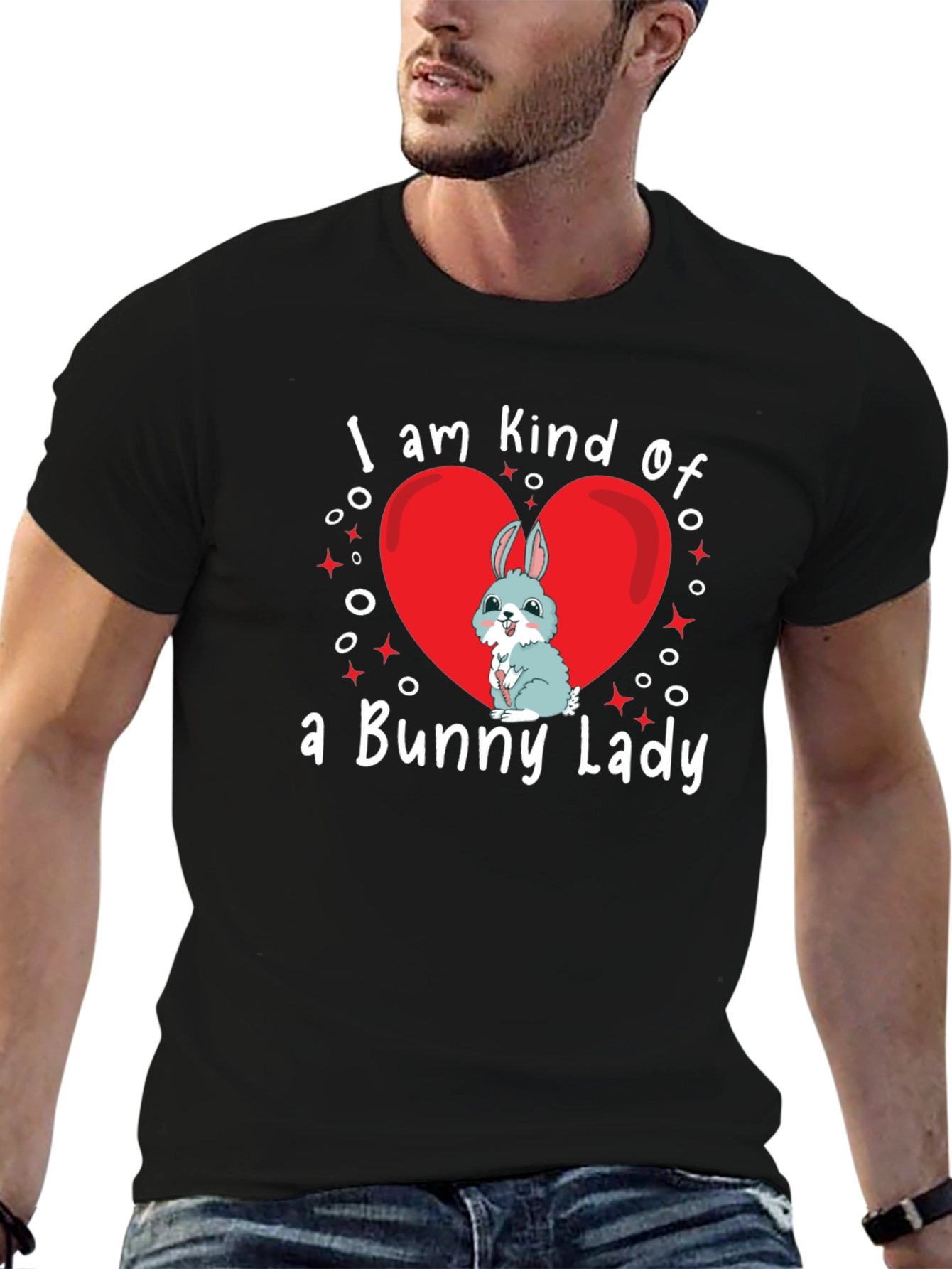 Bunny Lady T-Shirt - Cute Rabbit Heart Design