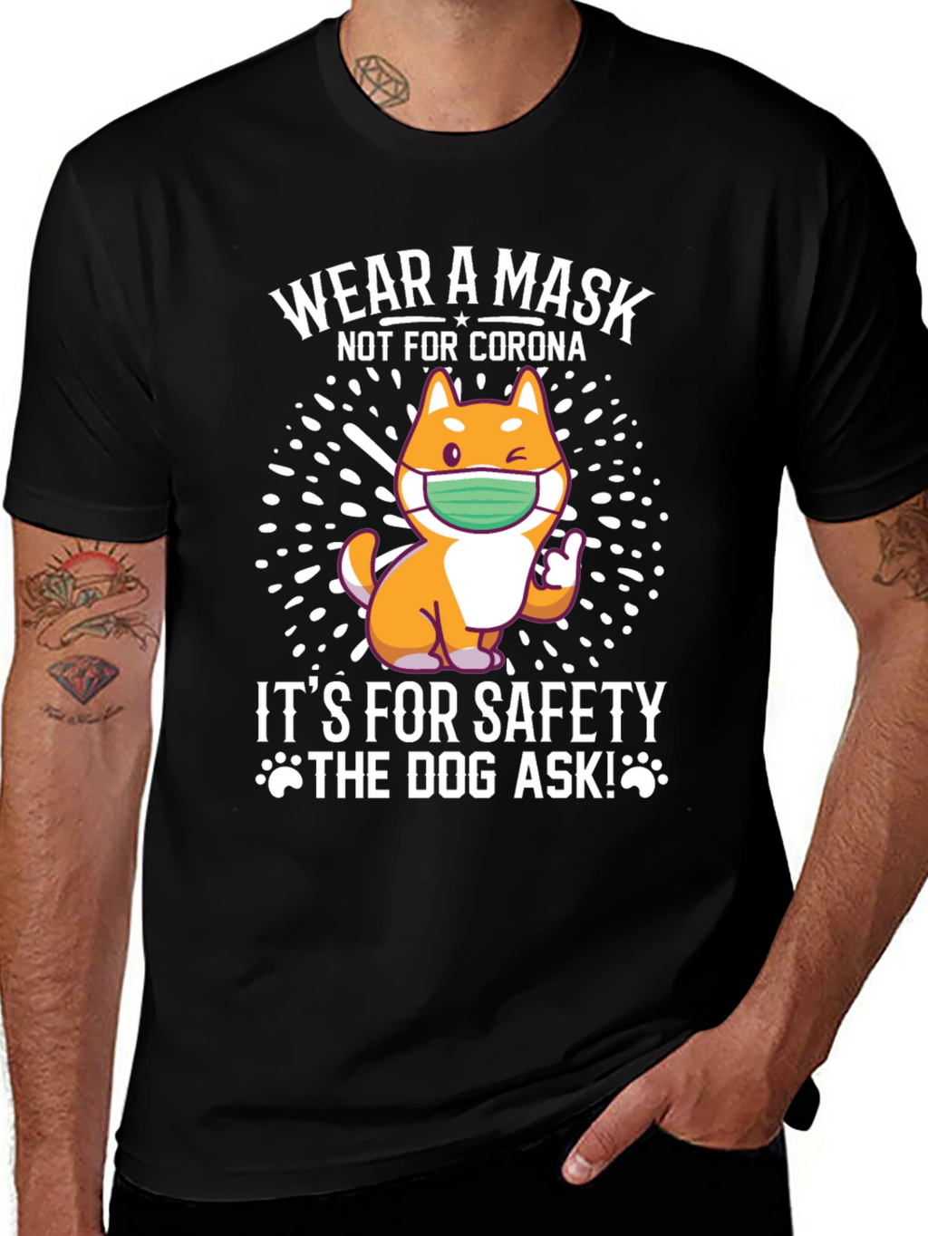 Wear a Mask Dog T-Shirt - Safety First!