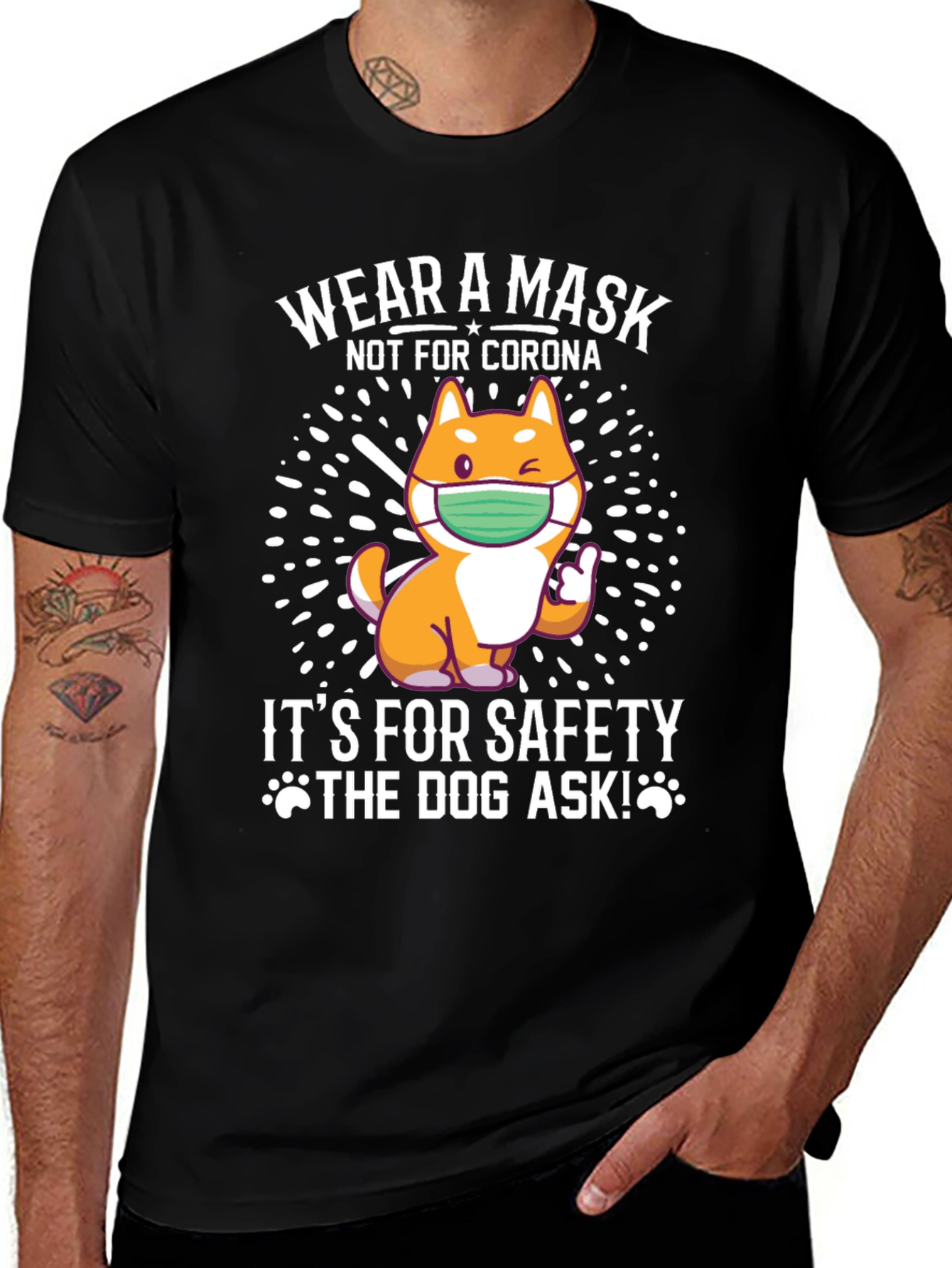 Wear a Mask Dog T-Shirt - Safety First!