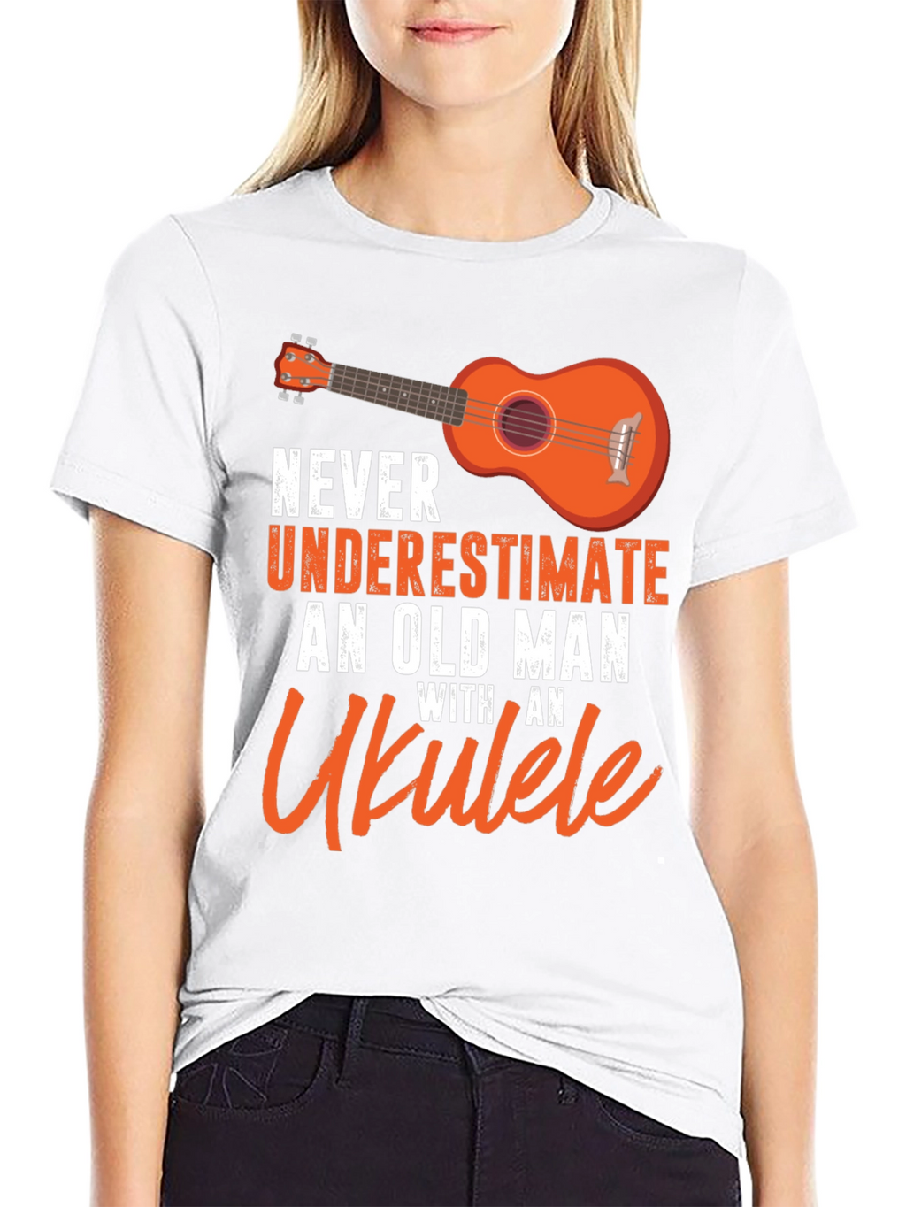 Ukulele Old Man T-Shirt - Music Lover Gift
