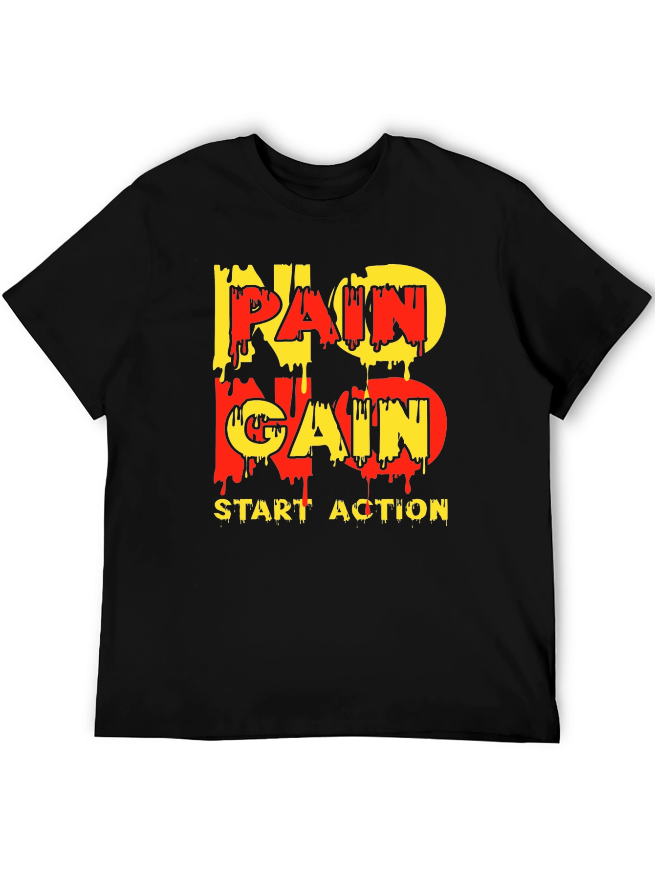 No Pain No Gain Graphic Tee - Motivational Black T-Shirt