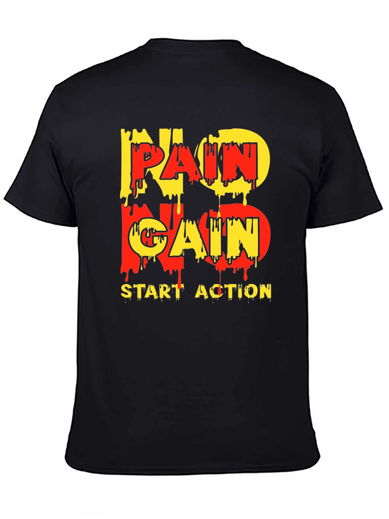 No Pain No Gain Graphic Tee - Motivational Black T-Shirt