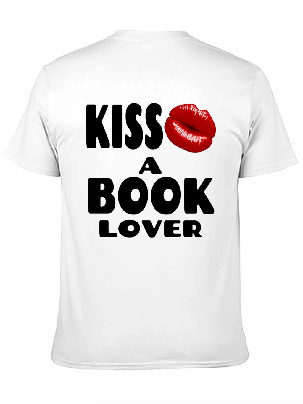 Kiss a Book Lover Black T-Shirt Novelty Design