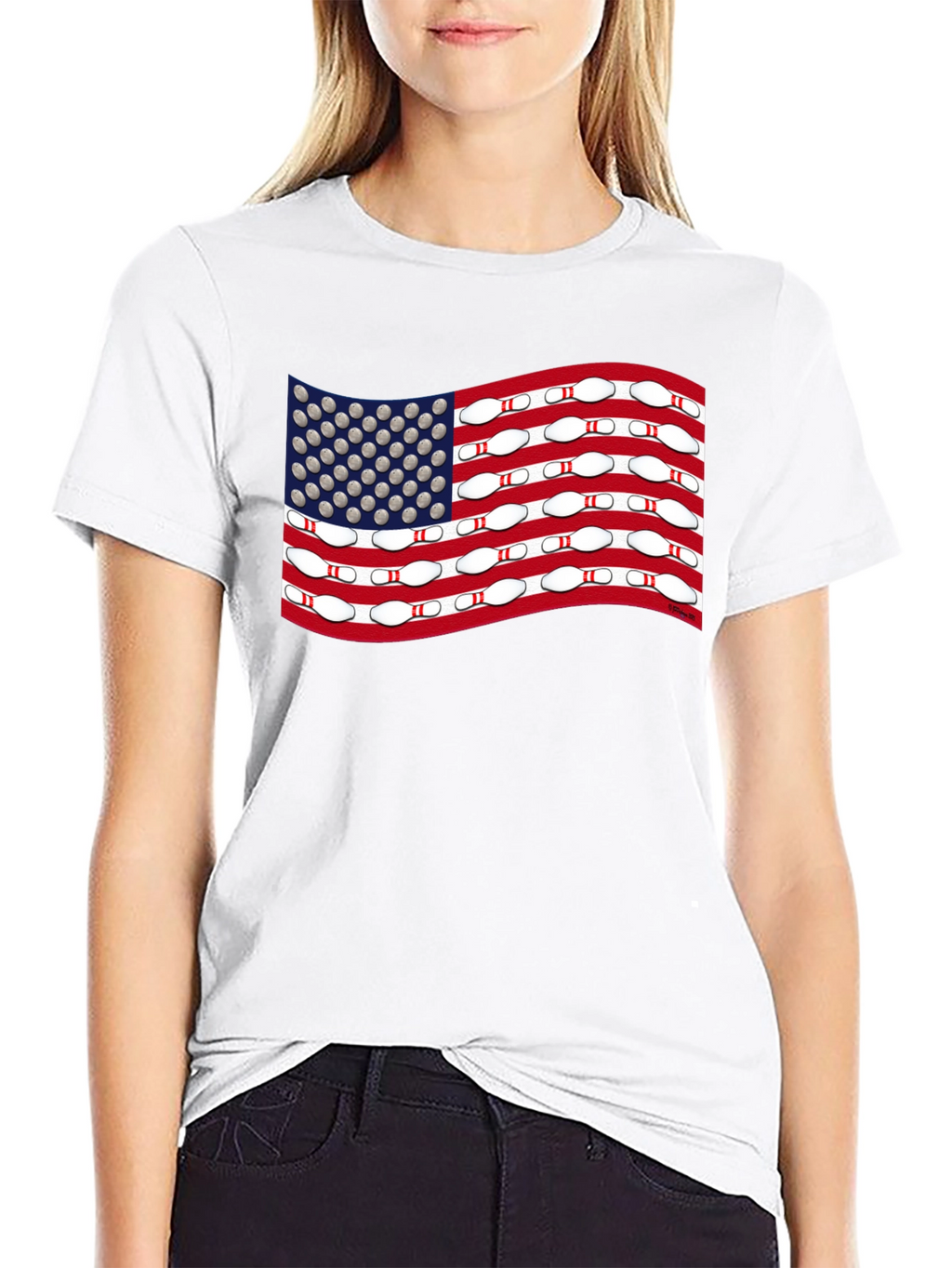 Bowling USA Flag T-Shirt - Patriotic Design