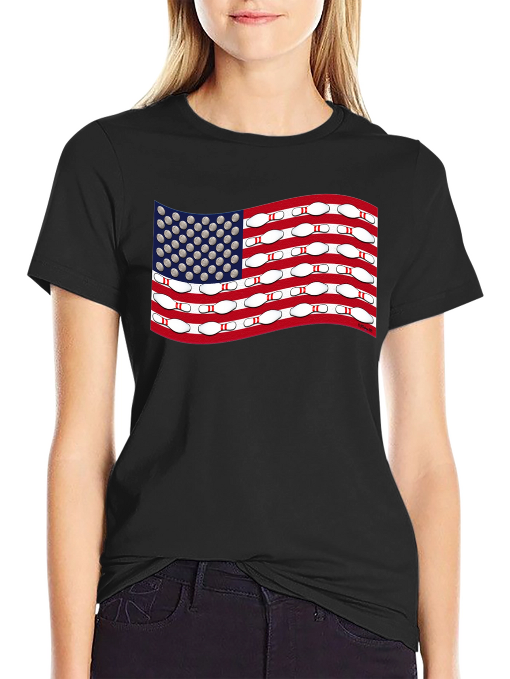 Bowling USA Flag T-Shirt - Patriotic Design