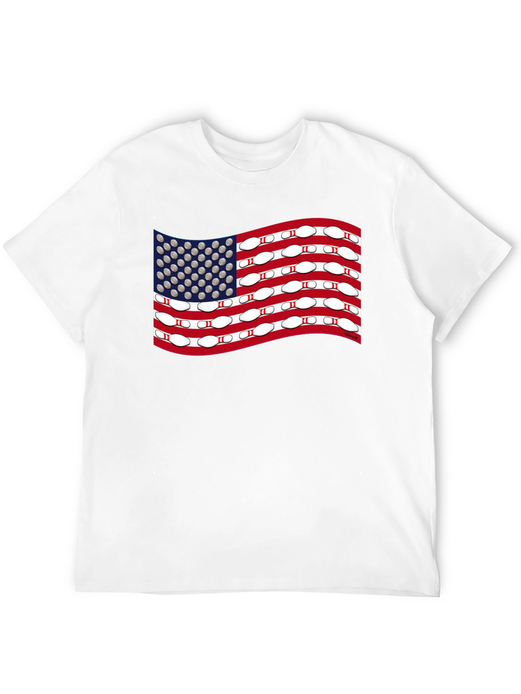 Bowling USA Flag T-Shirt - Patriotic Design