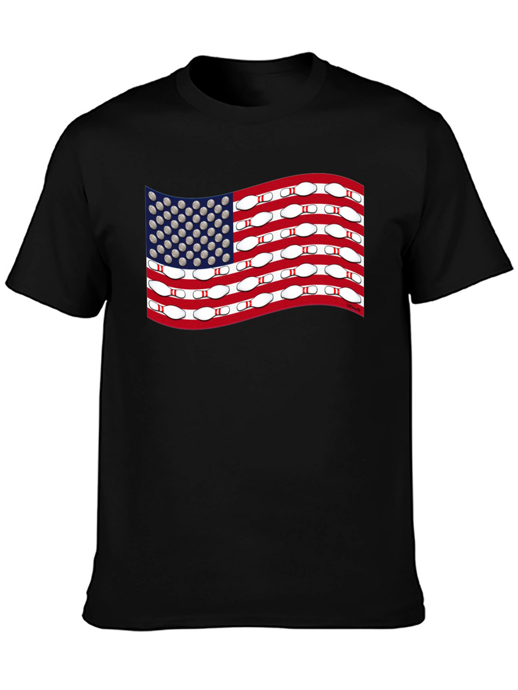Bowling USA Flag T-Shirt - Patriotic Design