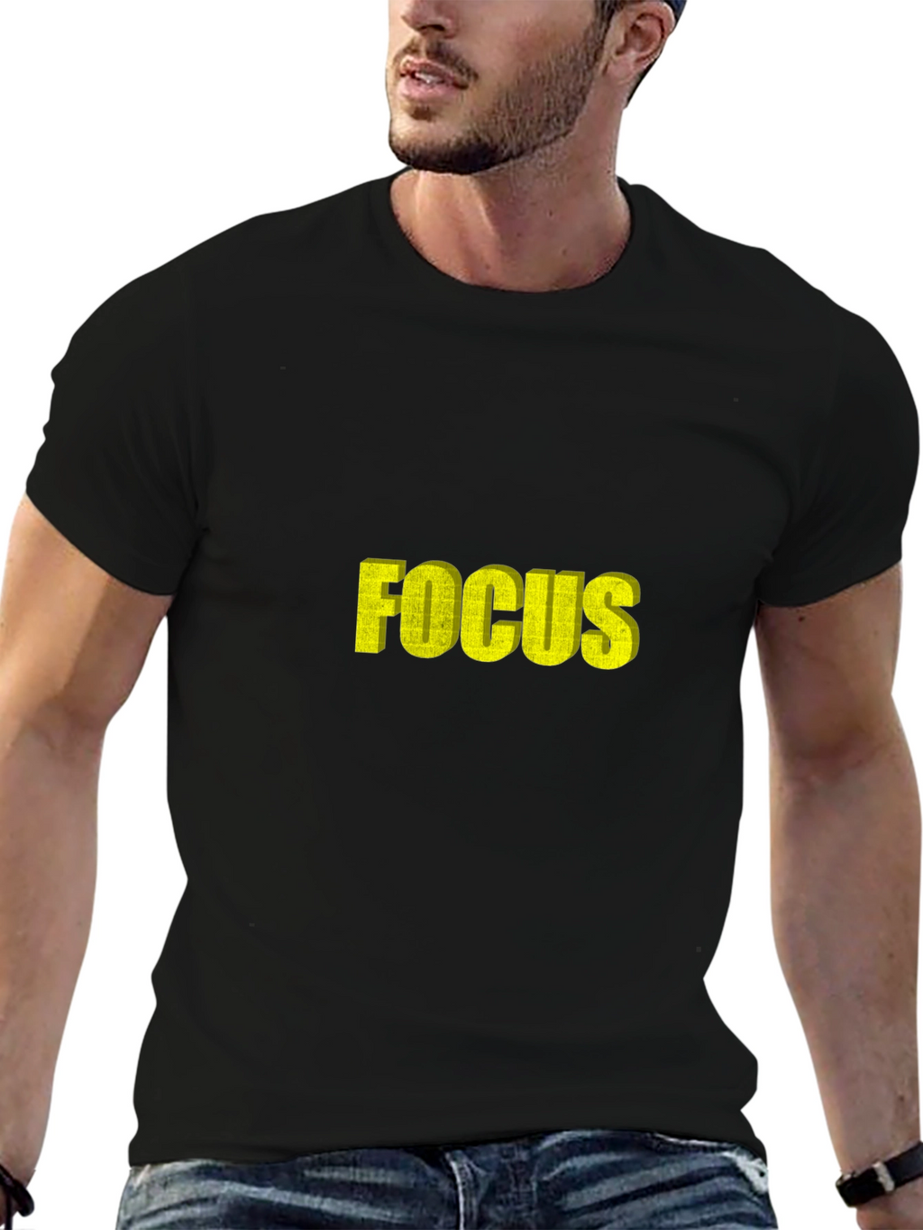 Mens Black Focus Graphic Tee