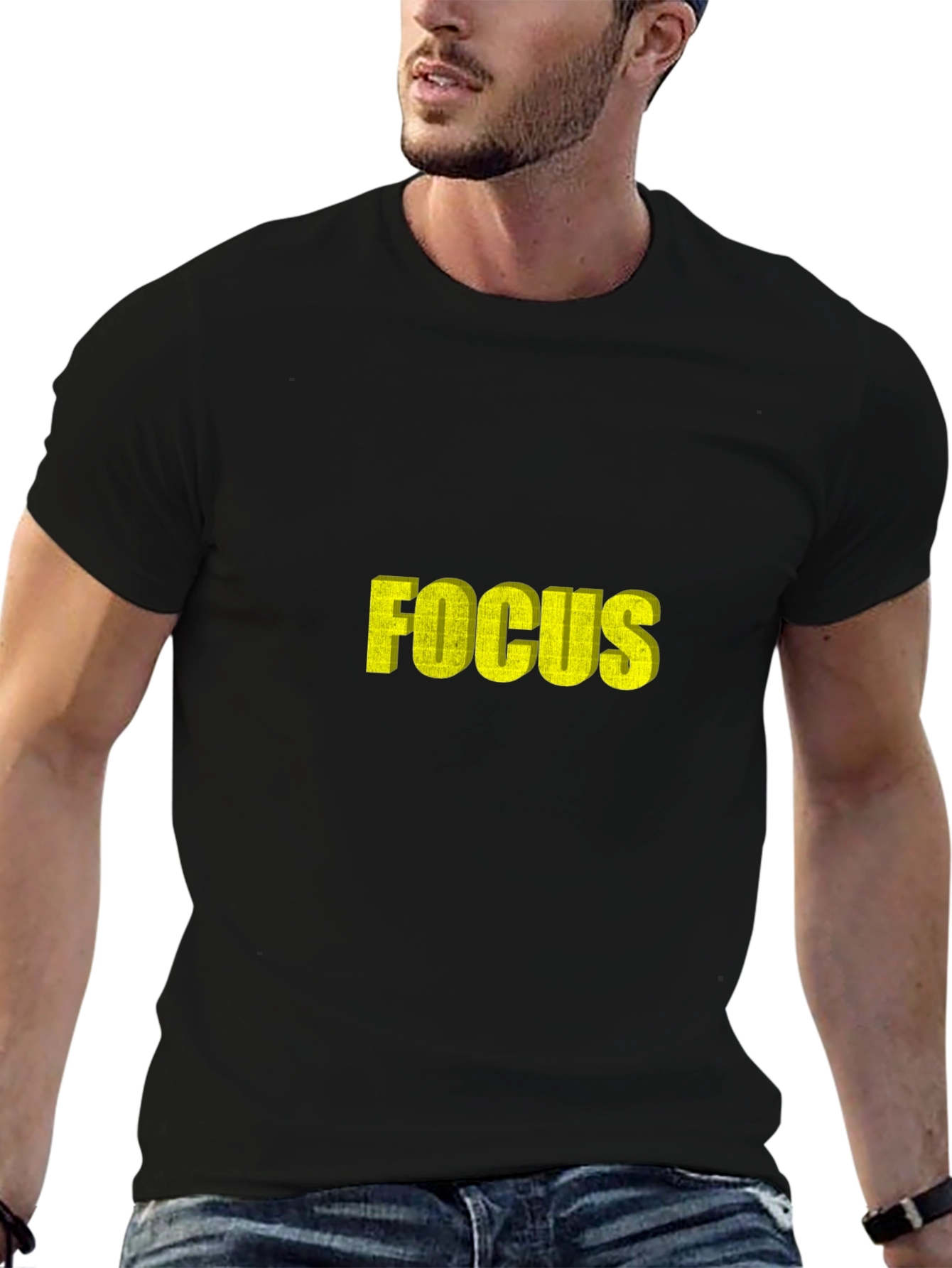 Mens Black Focus Graphic Tee