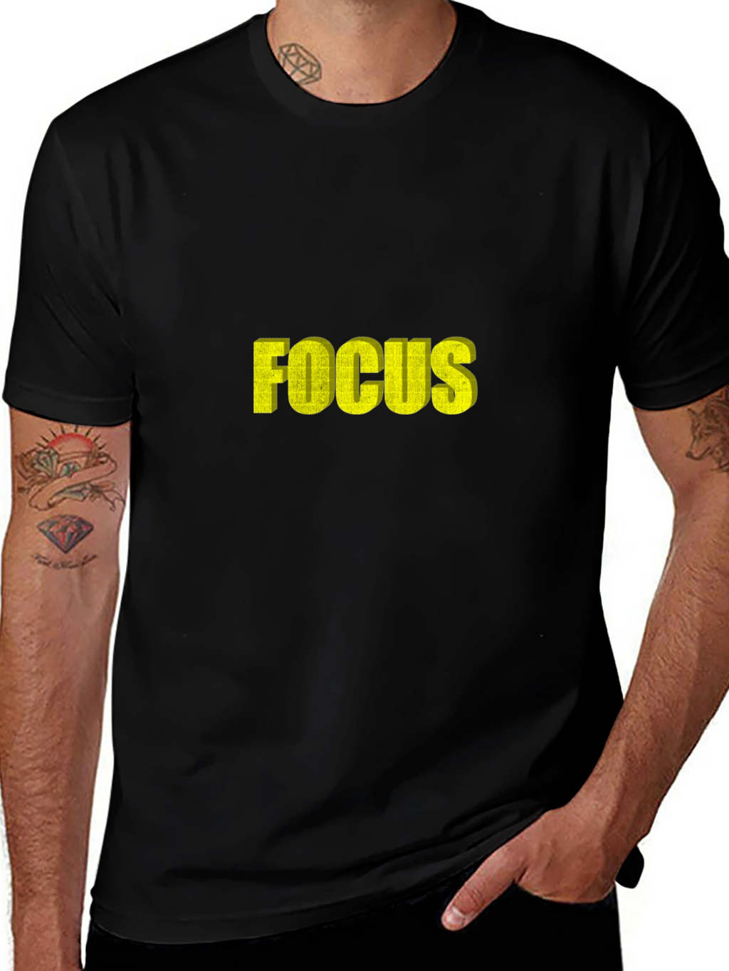 Mens Black Focus Graphic Tee