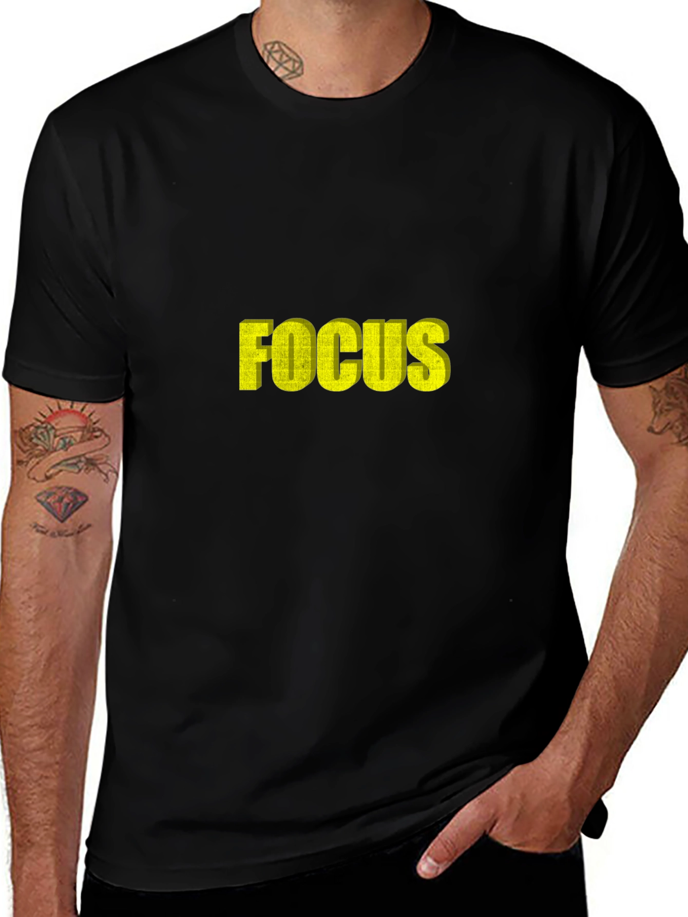 Mens Black Focus Graphic Tee