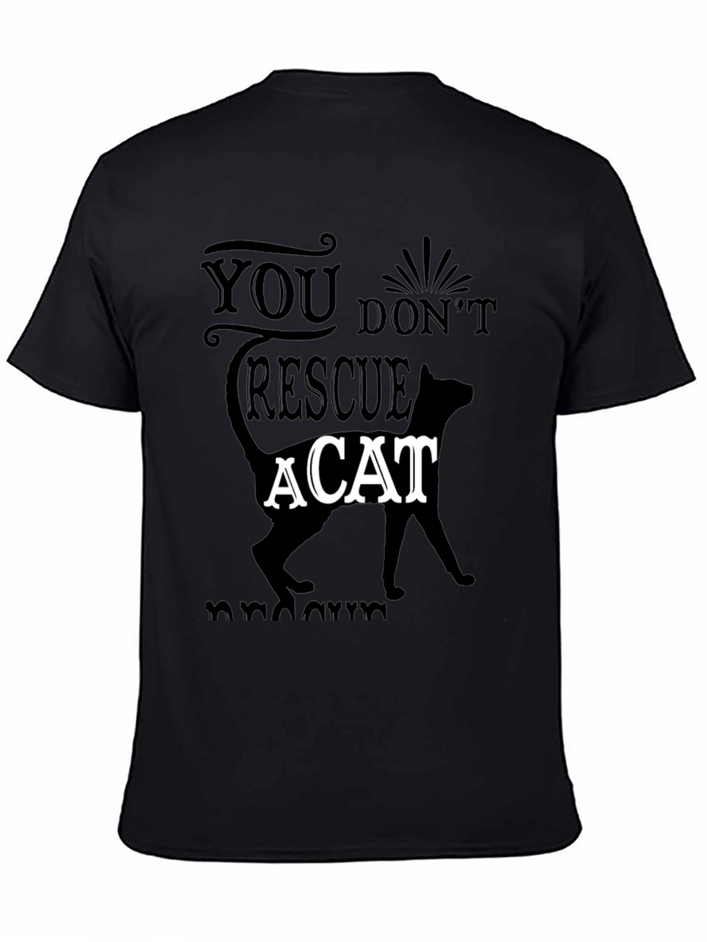 Cat Rescue Graphic Tee - Mens Black T-Shirt