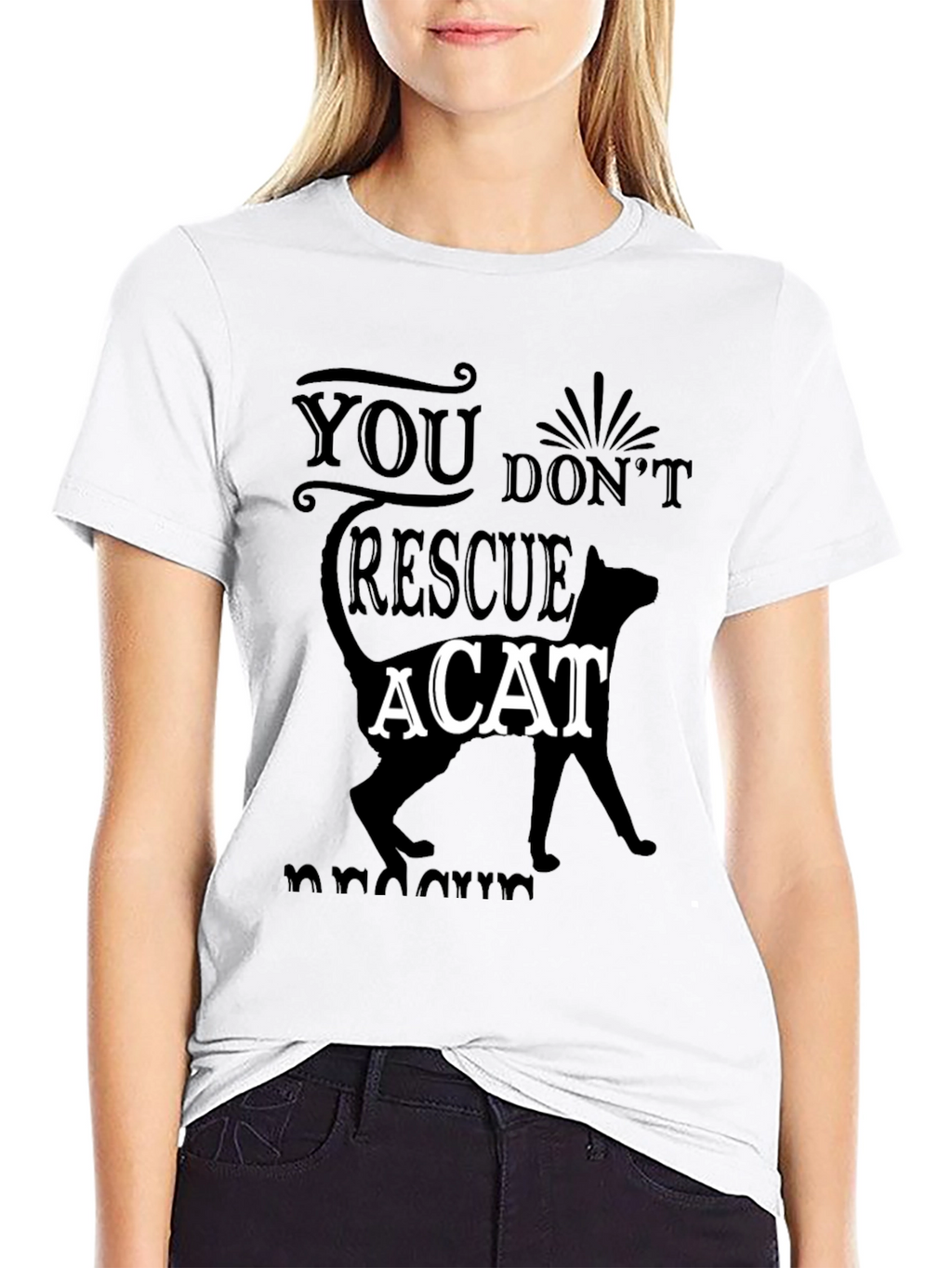 Cat Rescue Graphic Tee - Mens Black T-Shirt
