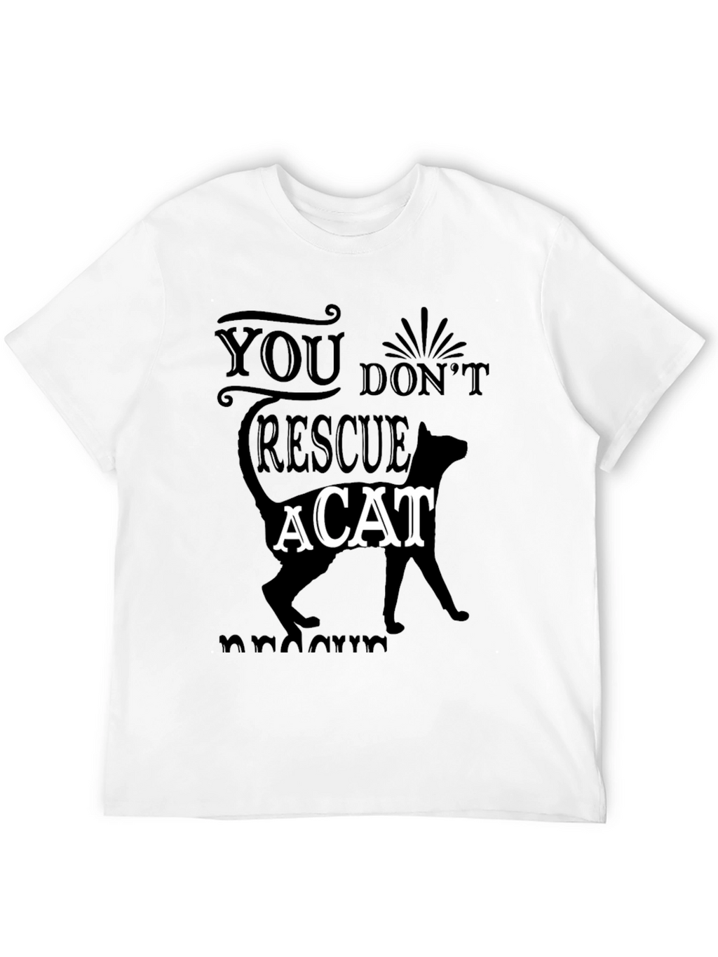 Cat Rescue Graphic Tee - Mens Black T-Shirt