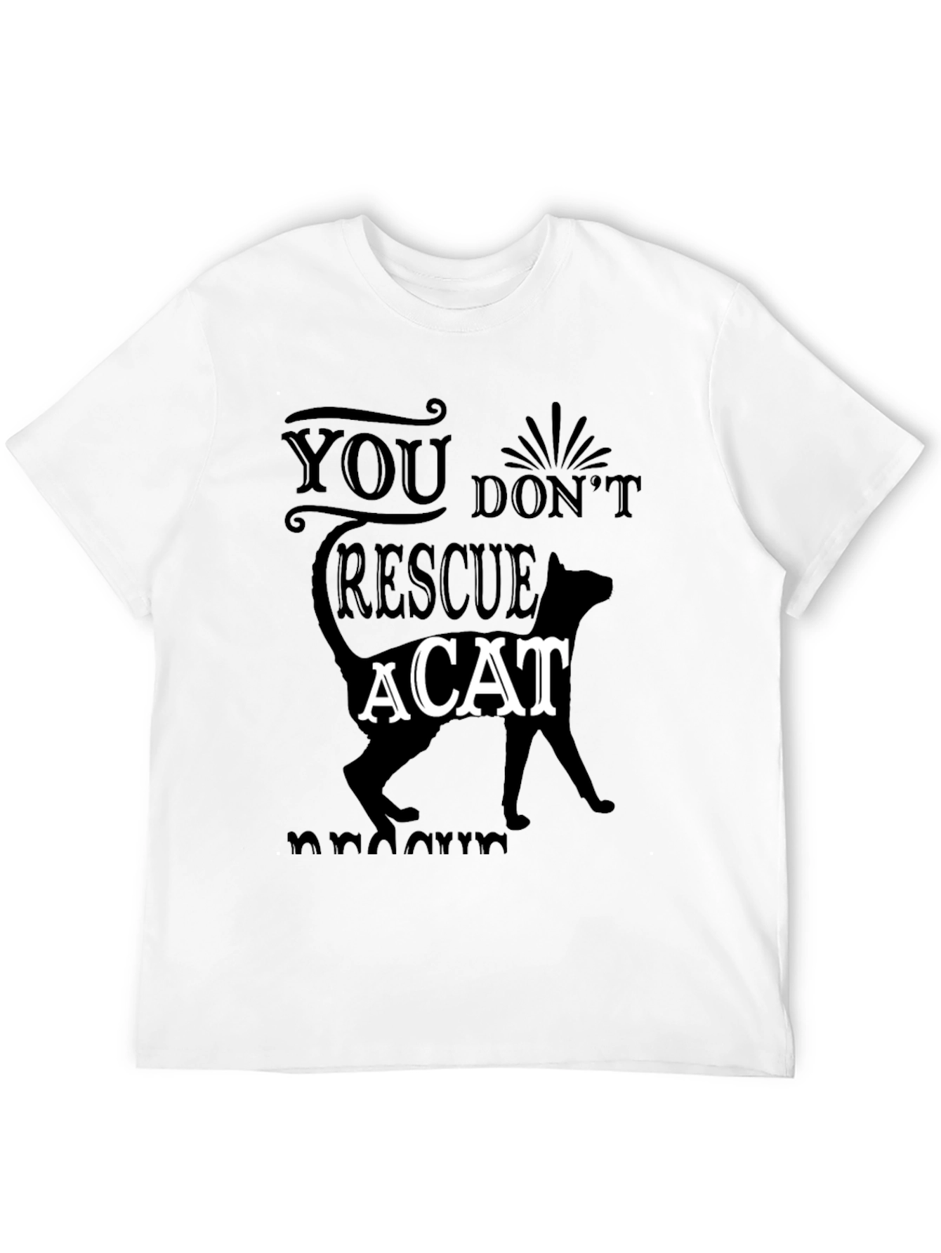 Cat Rescue Graphic Tee - Mens Black T-Shirt