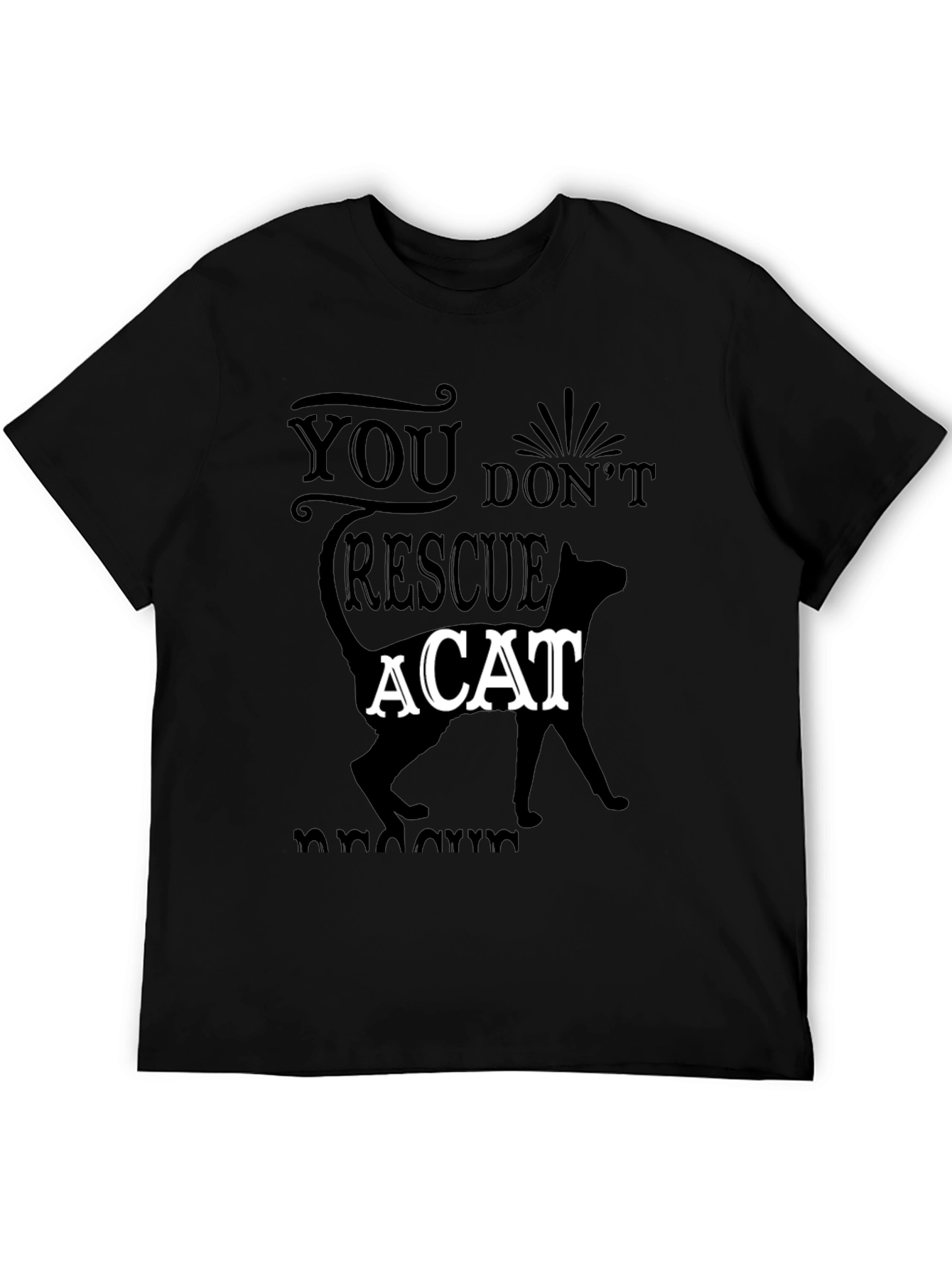 Cat Rescue Graphic Tee - Mens Black T-Shirt