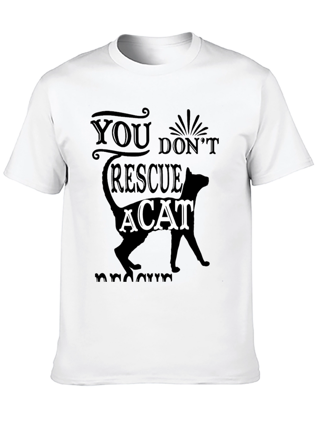 Cat Rescue Graphic Tee - Mens Black T-Shirt