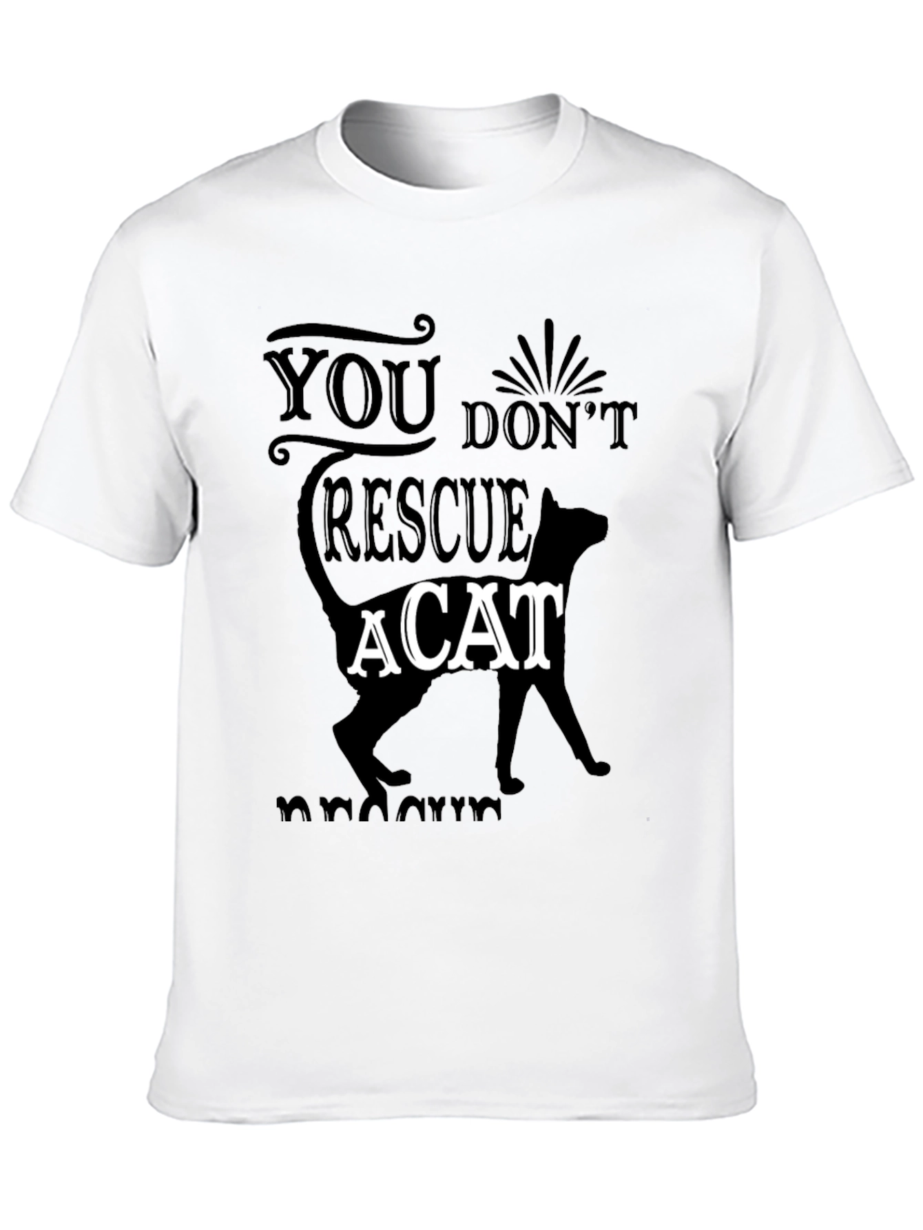 Cat Rescue Graphic Tee - Mens Black T-Shirt