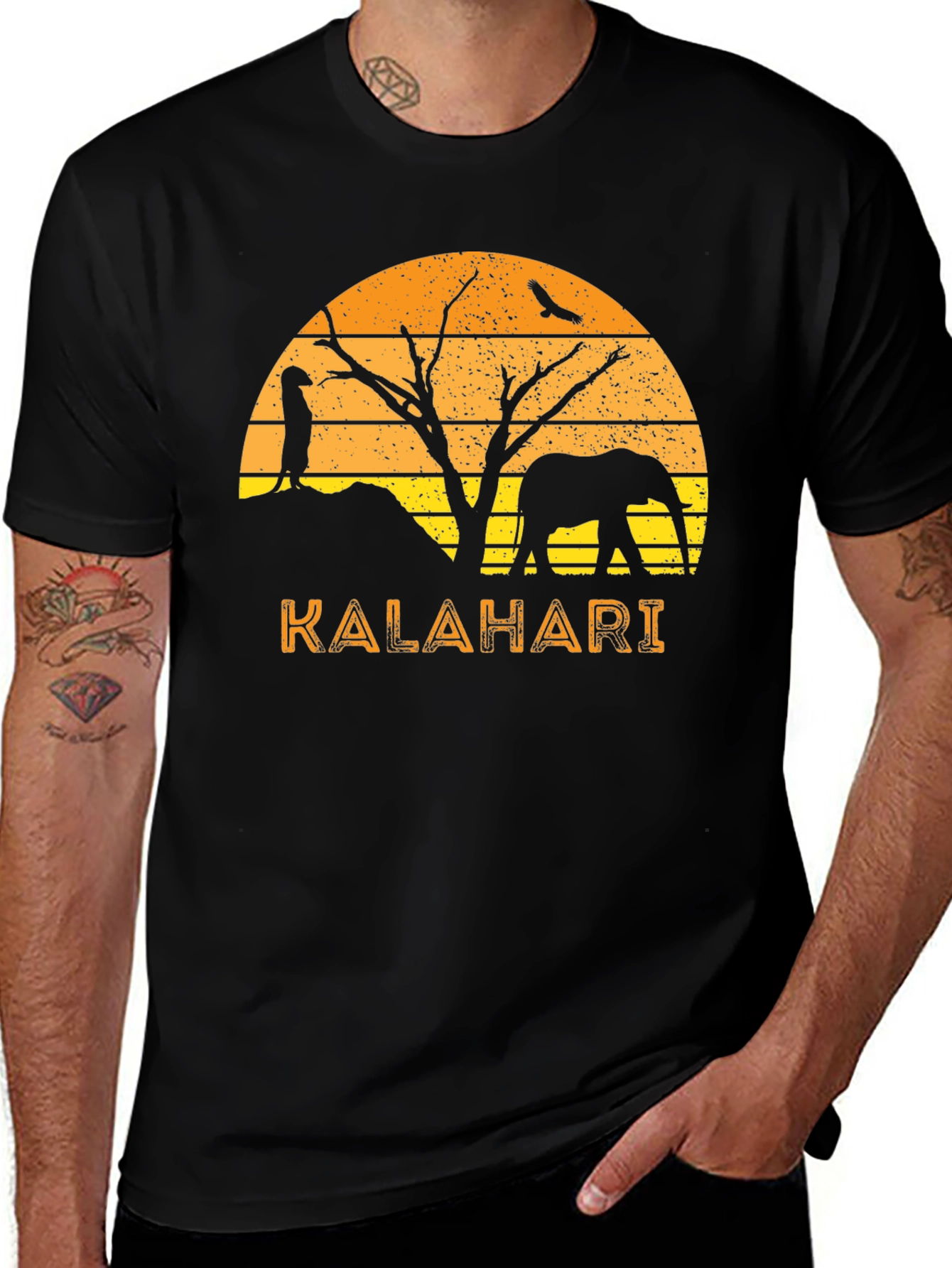 Kalahari Sunset Black T-Shirt