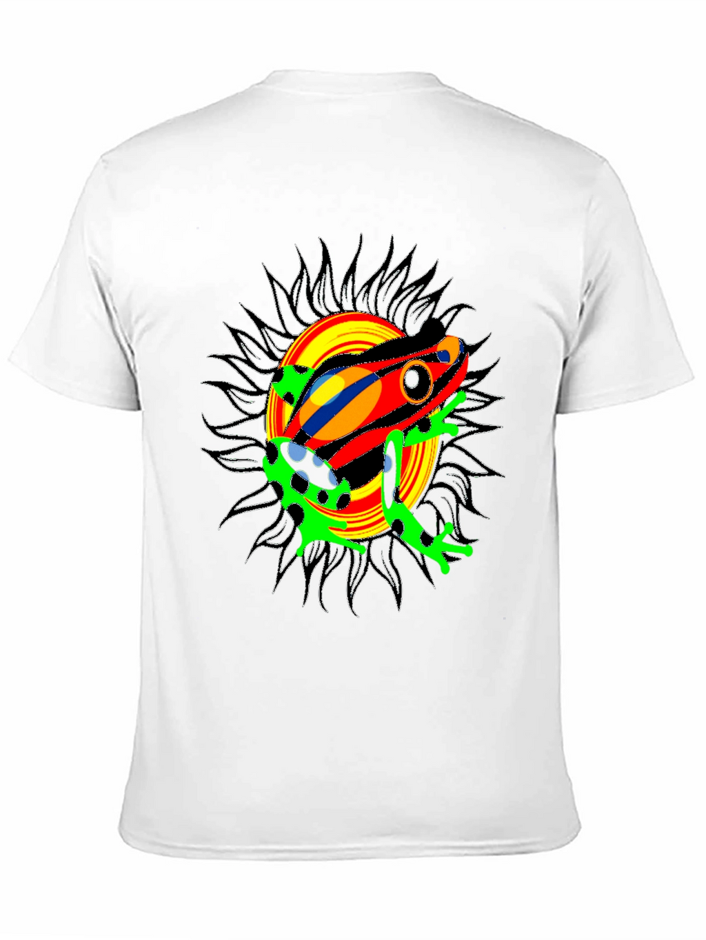 Psychedelic Frog Graphic Tee - Black Cotton Blend T-Shirt