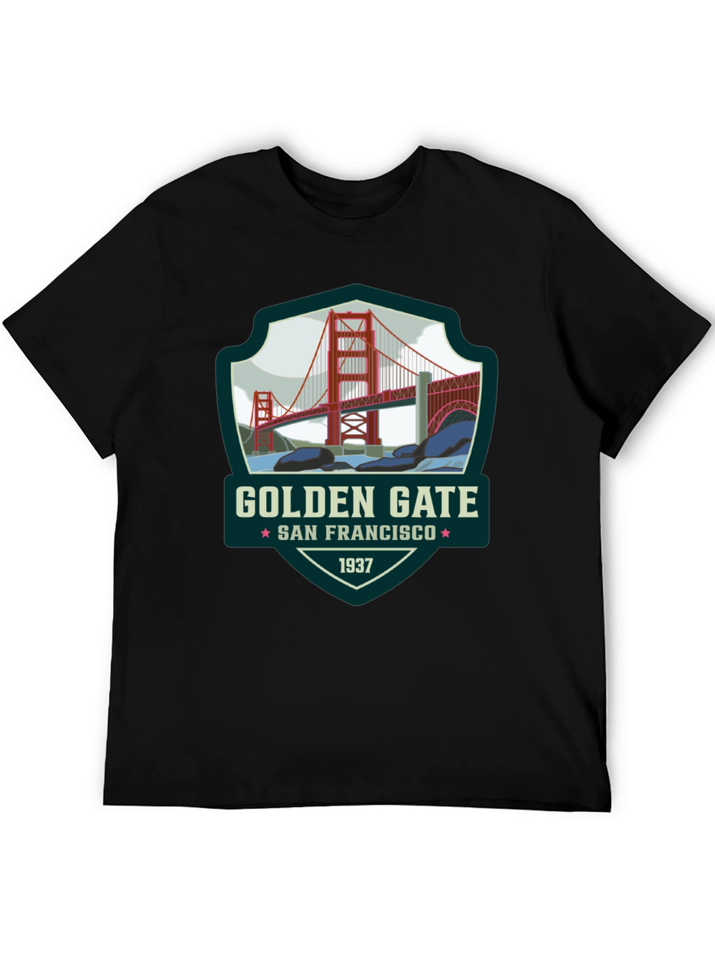 Golden Gate San Francisco Black T-Shirt