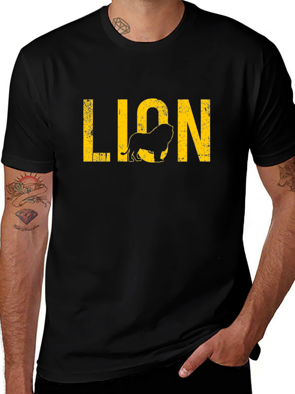 Lion Graphic Black T-Shirt