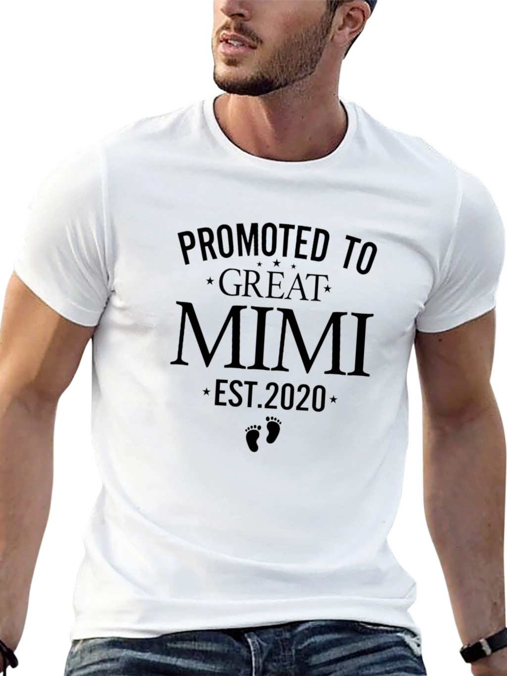 Promoted to Great Mimi Est. 2020 Black T-Shirt