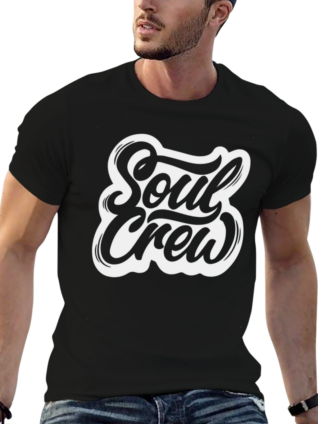 Soul Crew Graphic Tee - Black Casual T-Shirt
