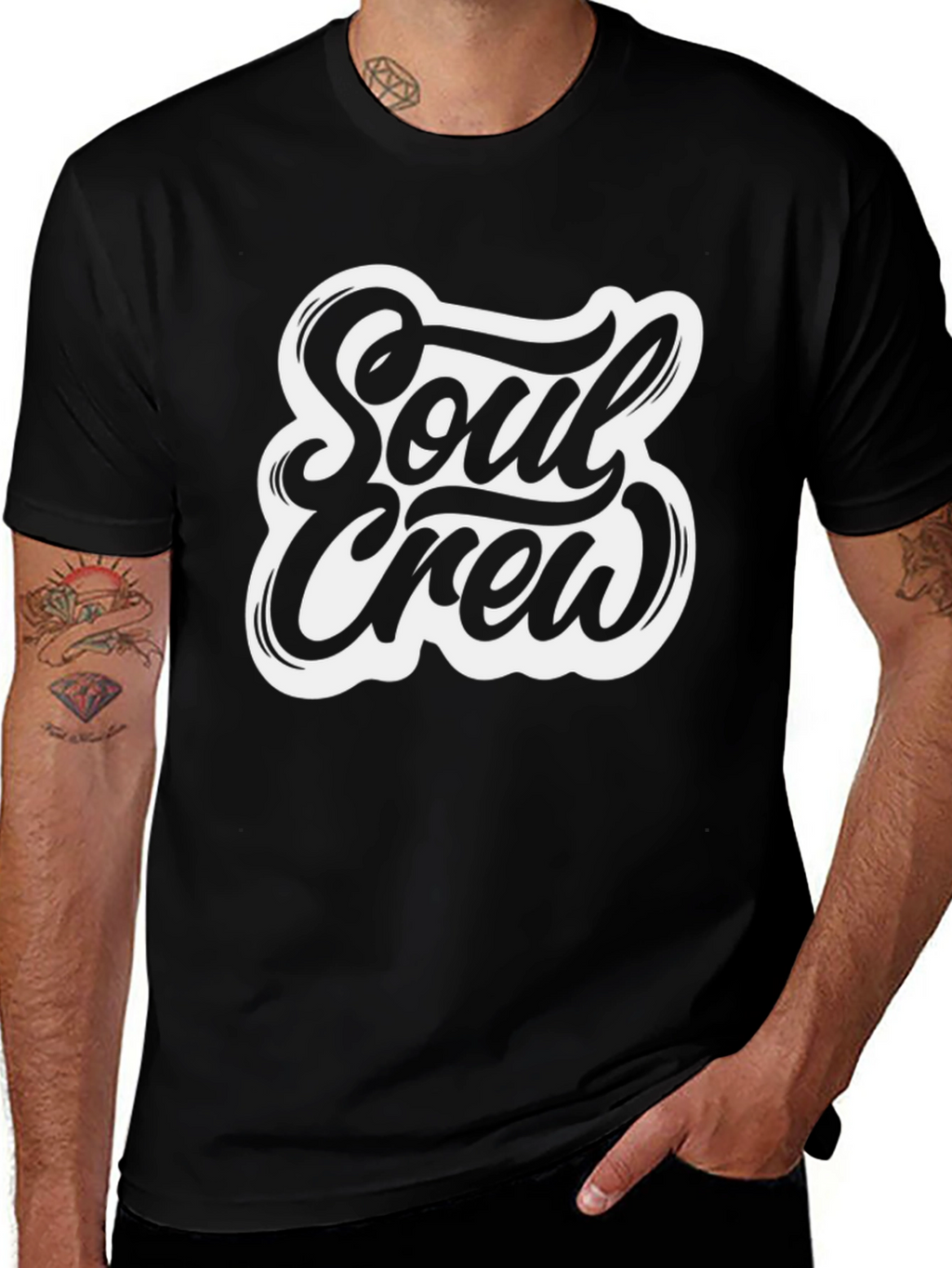 Soul Crew Graphic Tee - Black Casual T-Shirt