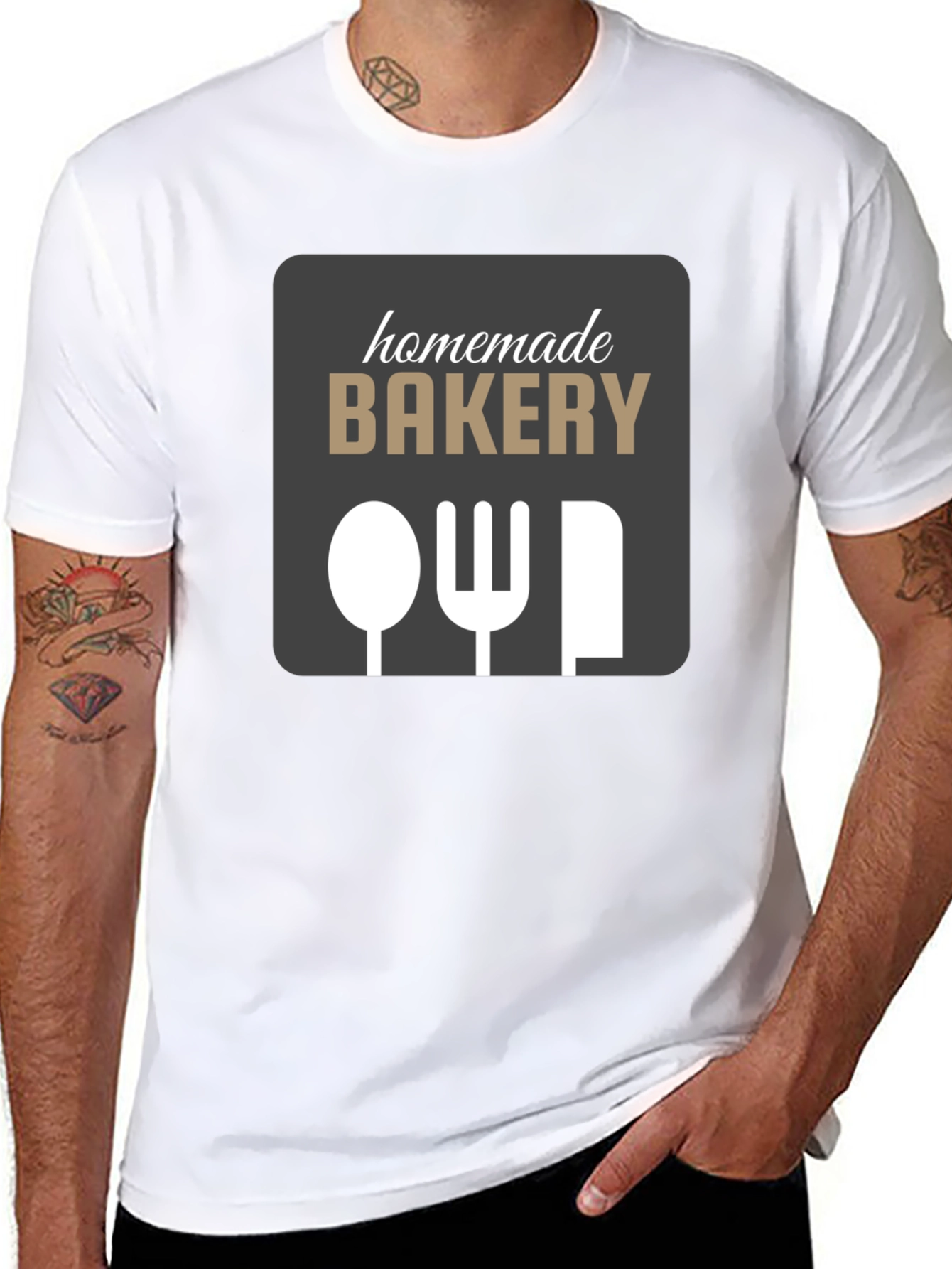 Homemade Bakery T-Shirt - Spoon Fork Knife Graphic Tee