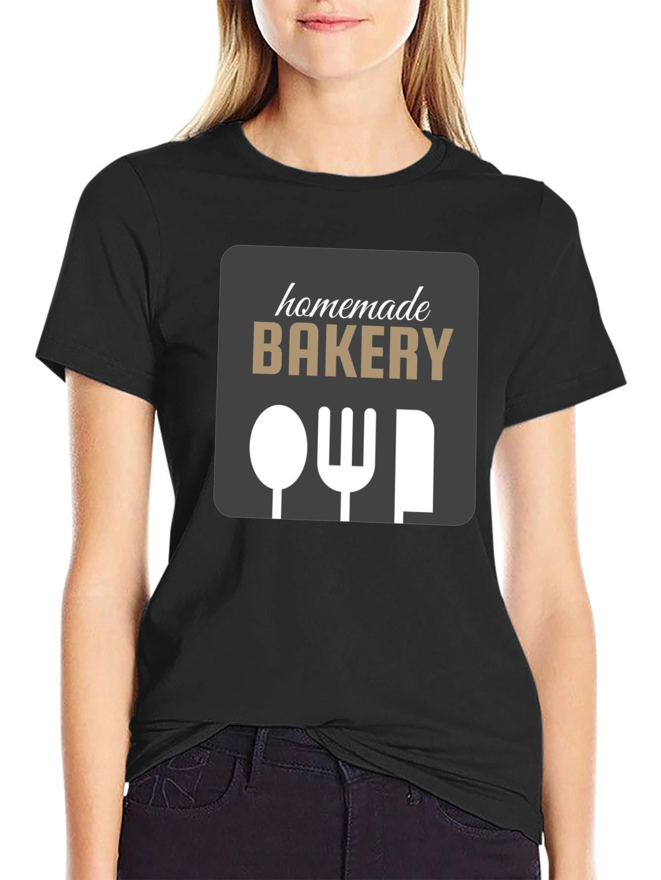 Homemade Bakery T-Shirt - Spoon Fork Knife Graphic Tee