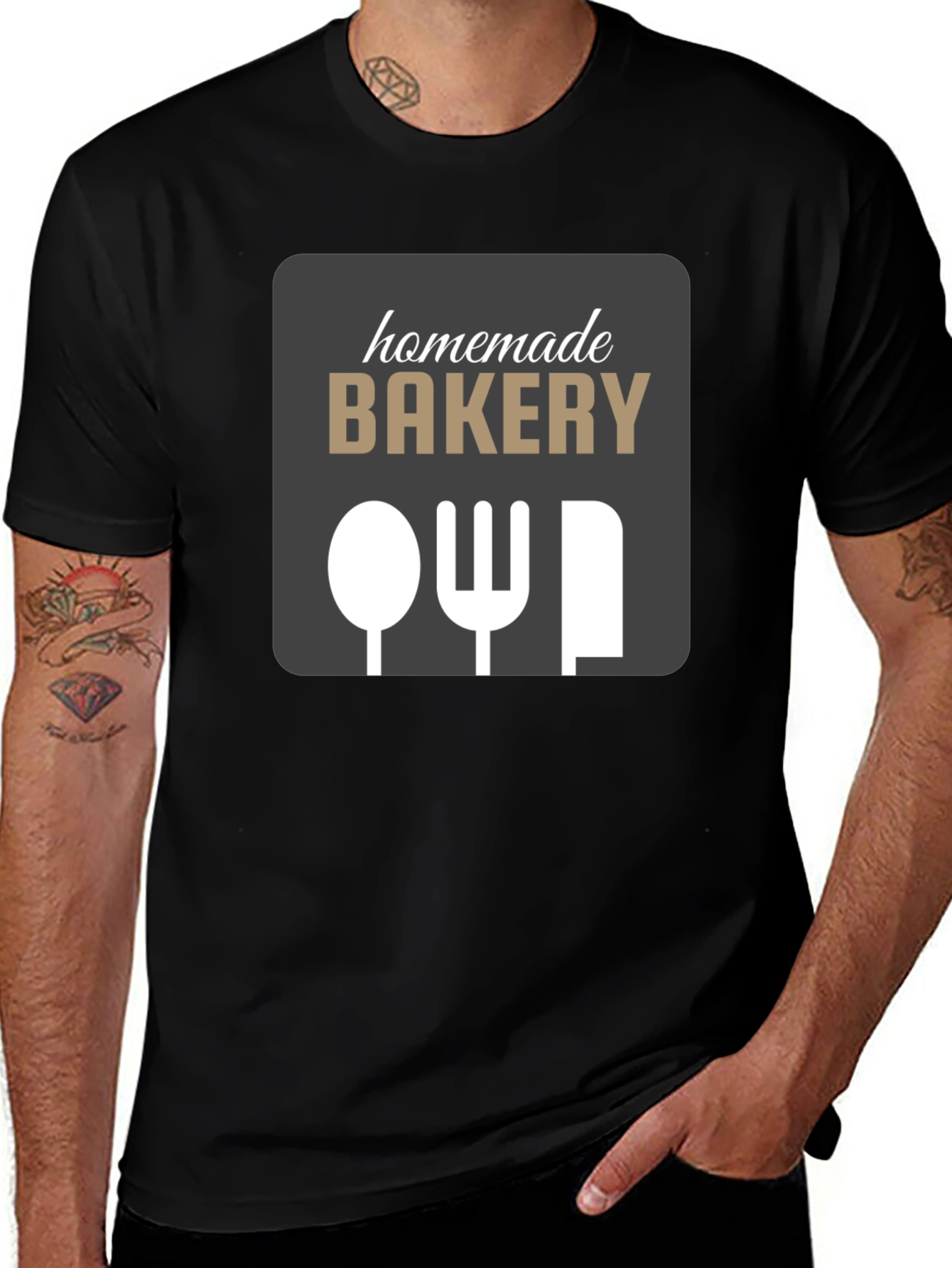 Homemade Bakery T-Shirt - Spoon Fork Knife Graphic Tee