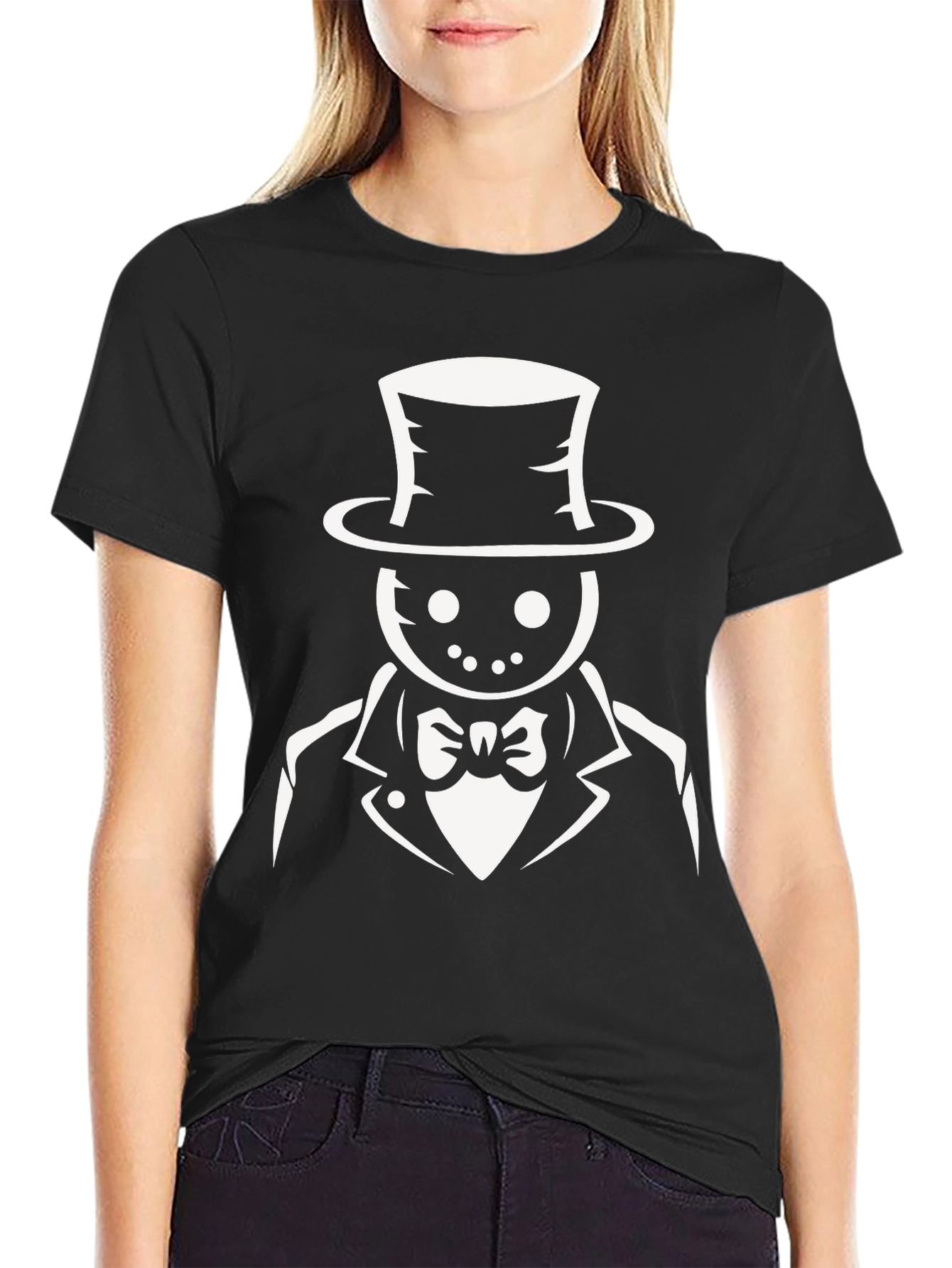 Dapper Horror T-Shirt - Top Hat & Bow Tie